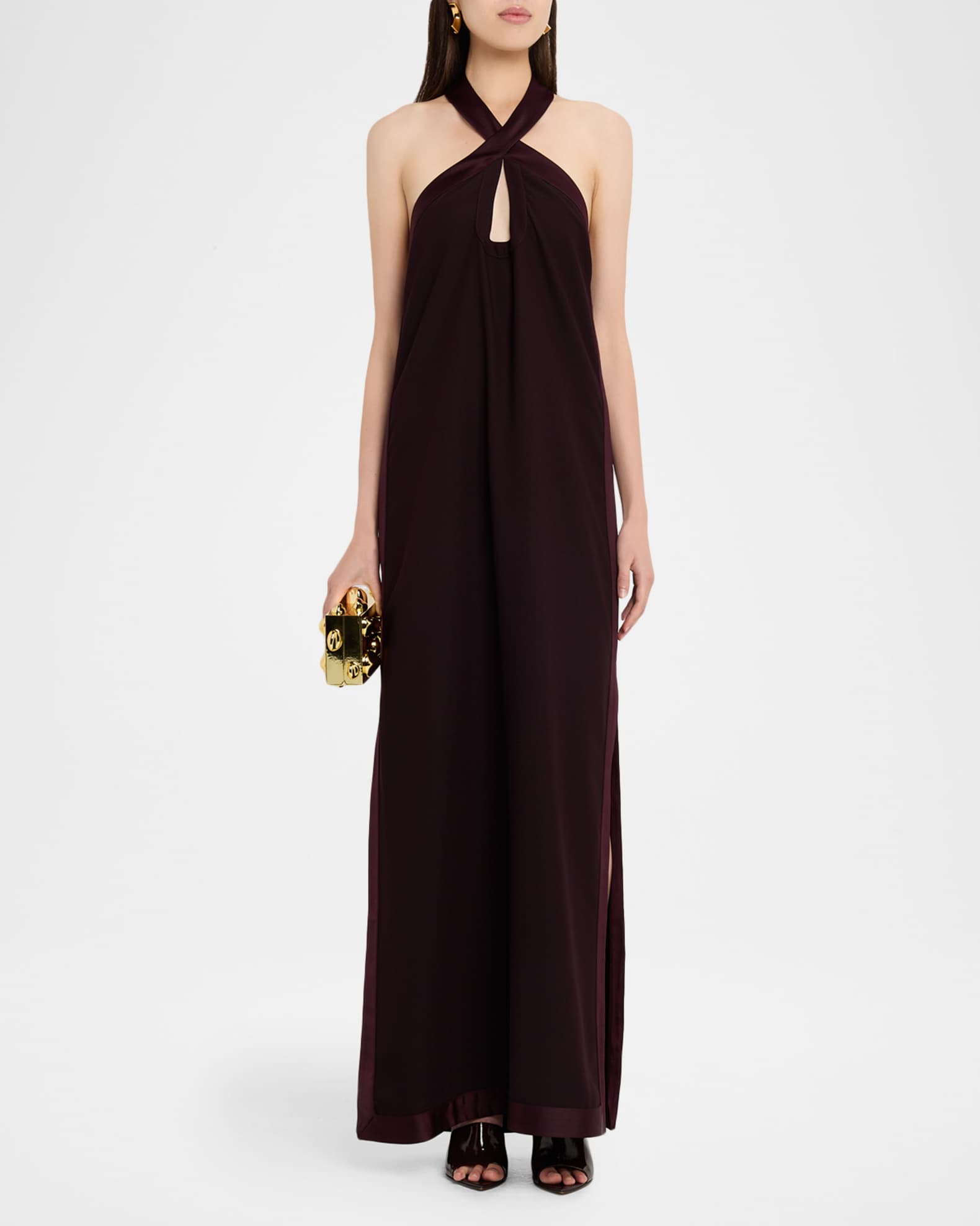 ONE33 Social - Maxi Dresses - The Liana Halter Gown - Plum 8