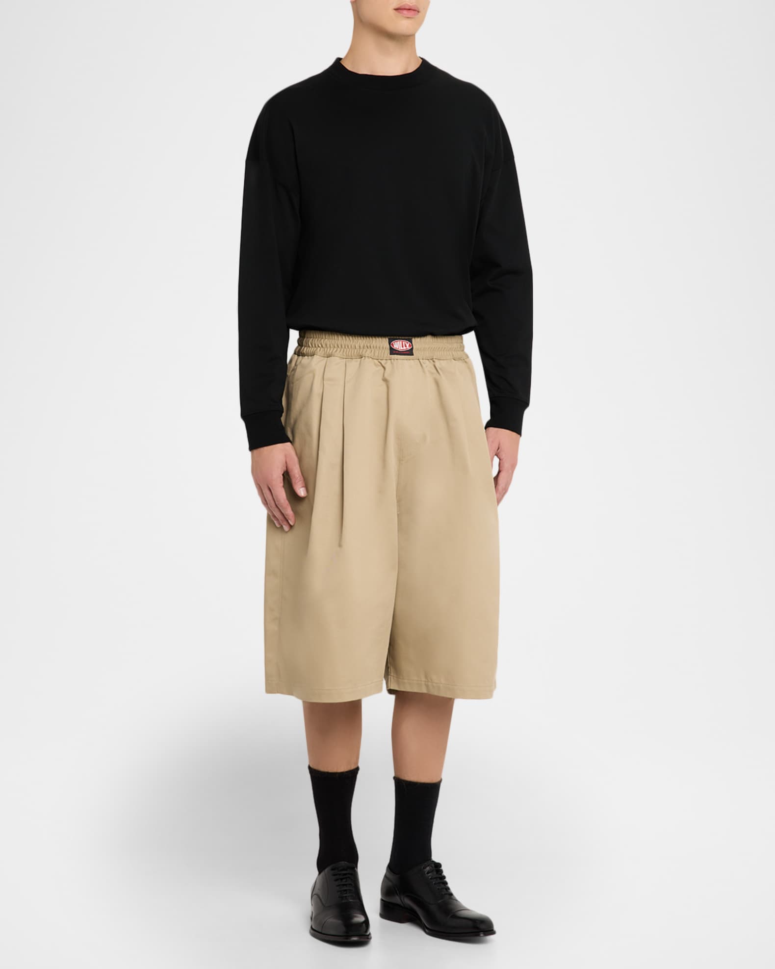 Willy Chavarria Men's Orale Oversized Pleated Shorts | Neiman Marcus