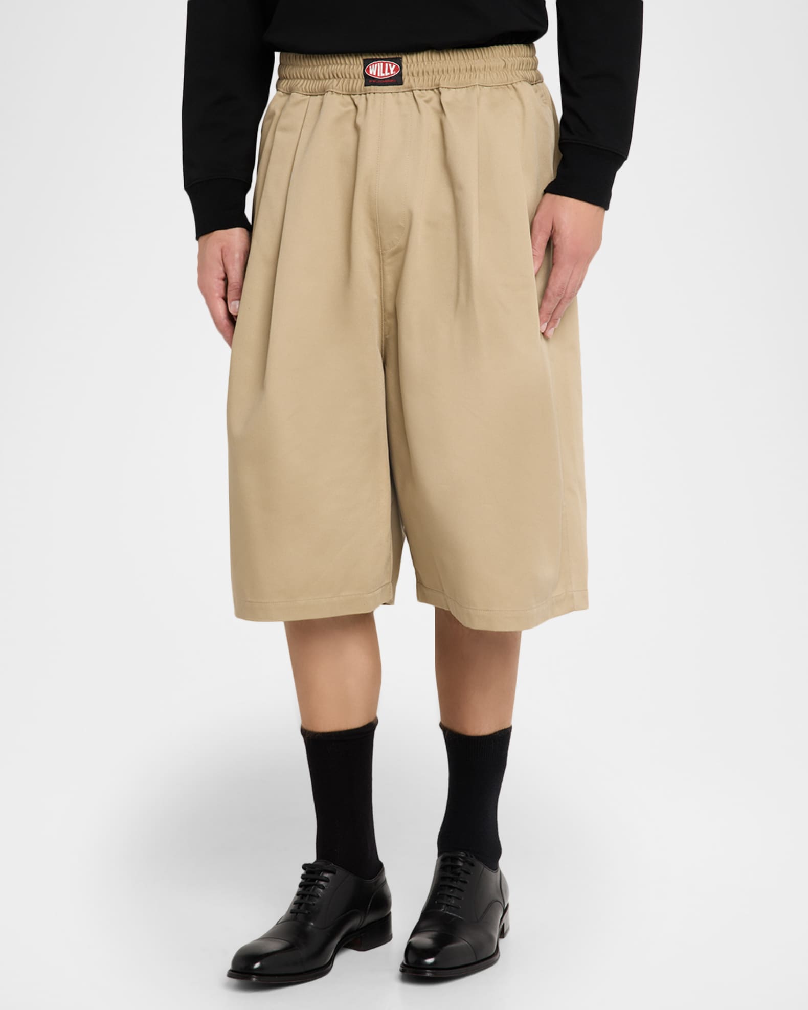 Willy Chavarria Men's Orale Oversized Pleated Shorts | Neiman Marcus