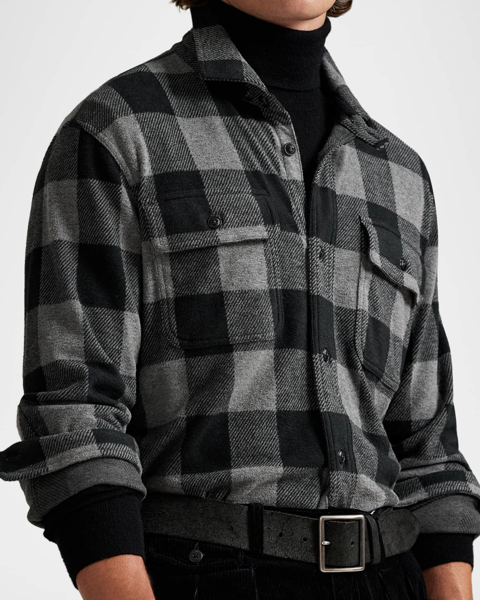 Polo Ralph Lauren Men's Flannel Knit Overshirt | Neiman Marcus