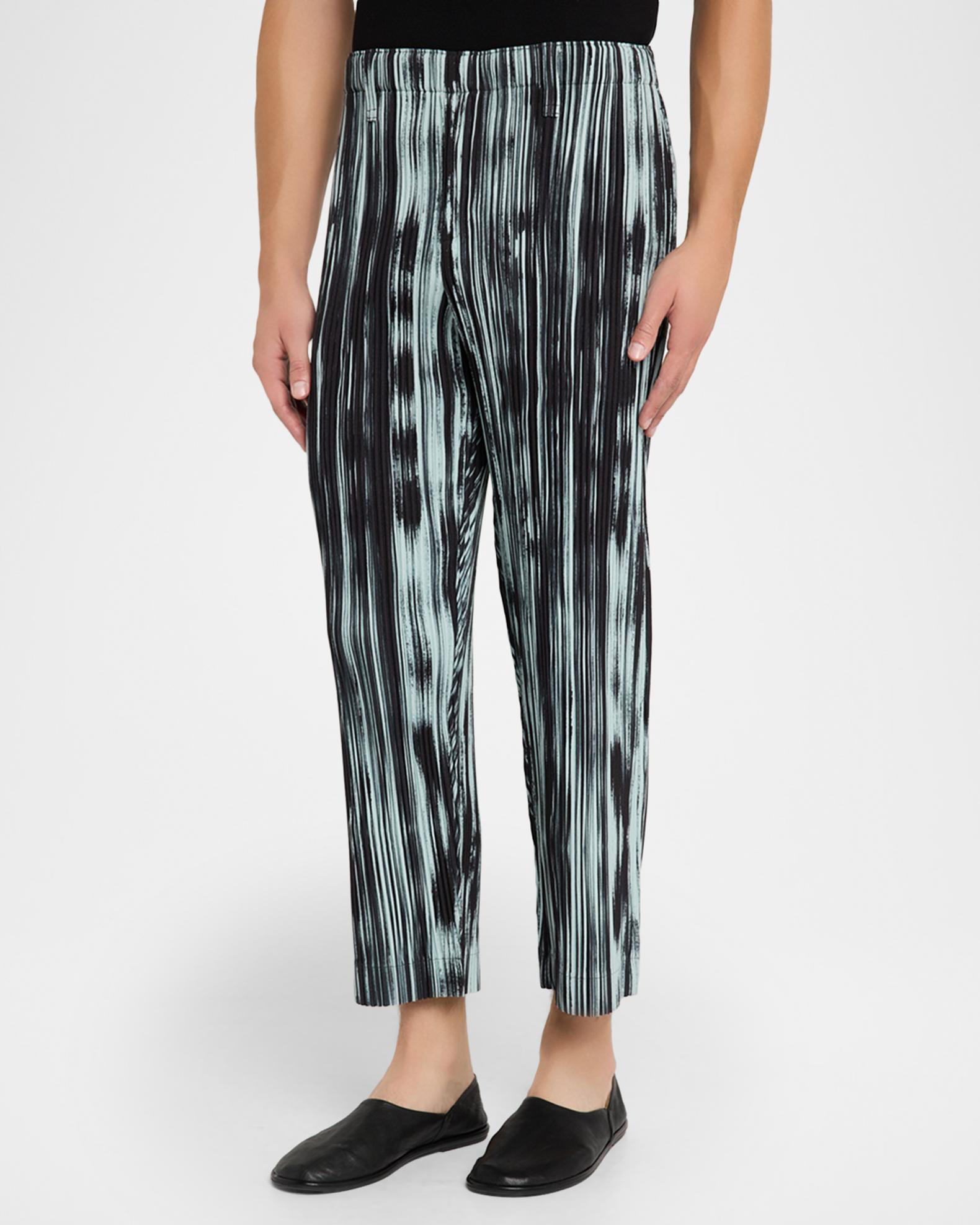Homme Plissé Issey Miyake Men's Brushstroke Stripe Pleated