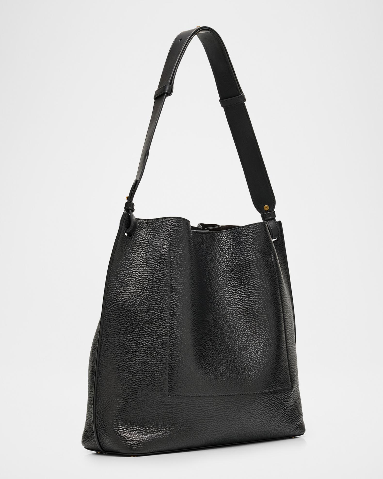 Vince Ava Ruched Leather Bucket Bag | Neiman Marcus display picture 2