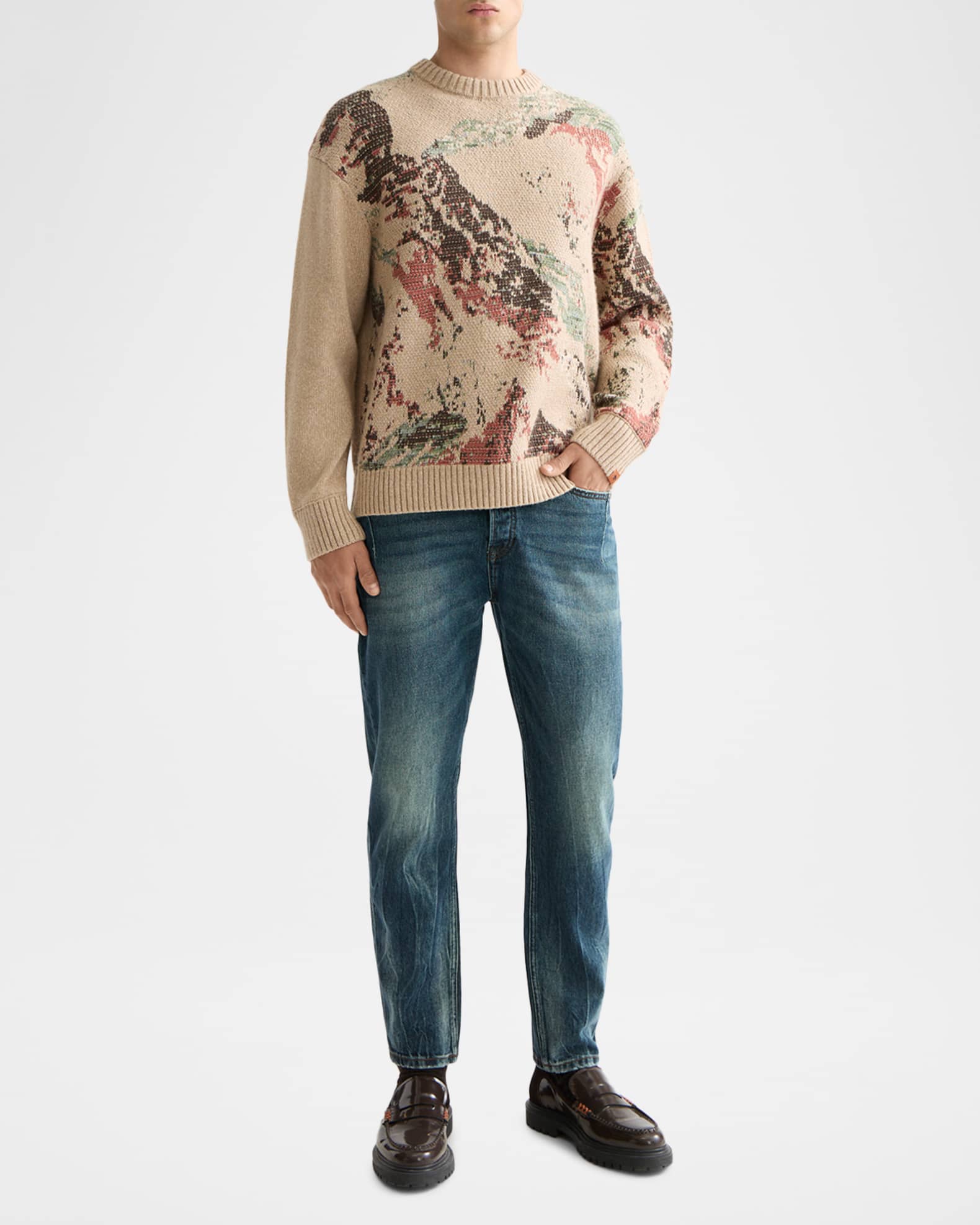 Scotch & Soda Men's Mountain Jacquard Loose Knit Sweater | Neiman