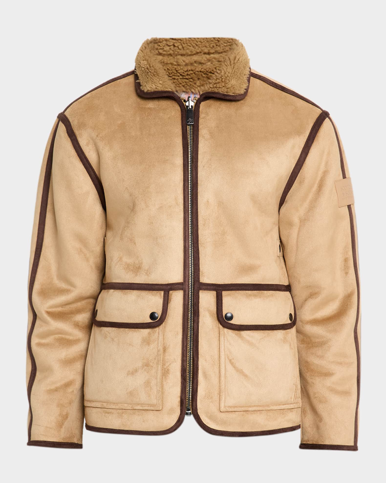 Scotch & Soda Men's Faux Shearling Full-Zip Jacket with Sleeve