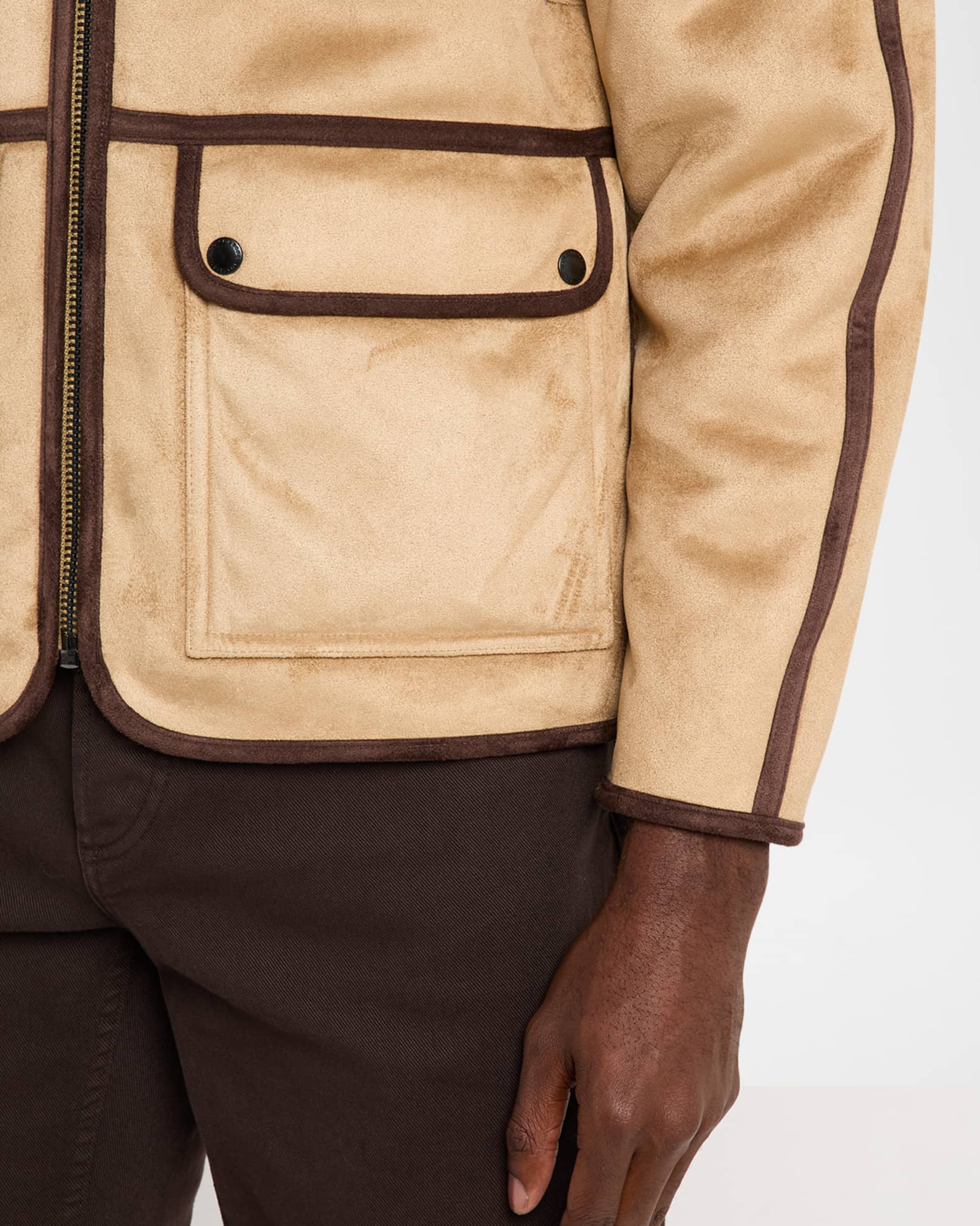Scotch & Soda Men's Faux Shearling Full-Zip Jacket with Sleeve