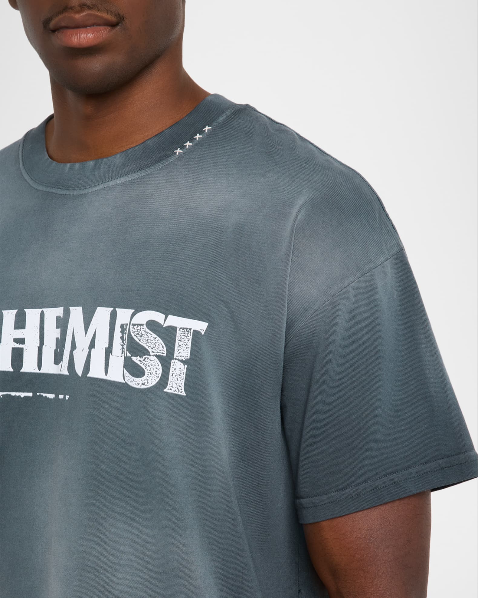 Alchemist Men's Ripped Logo T-Shirt | Neiman Marcus