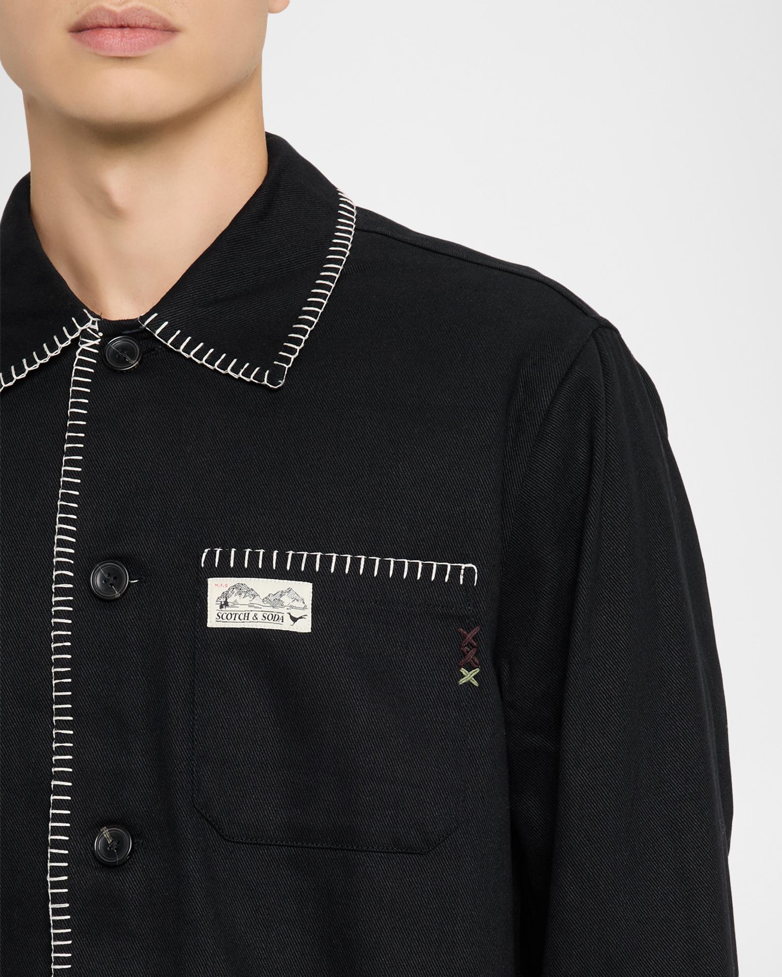 Scotch & Soda Men's Embroidered Cotton-Blend Worker Jacket