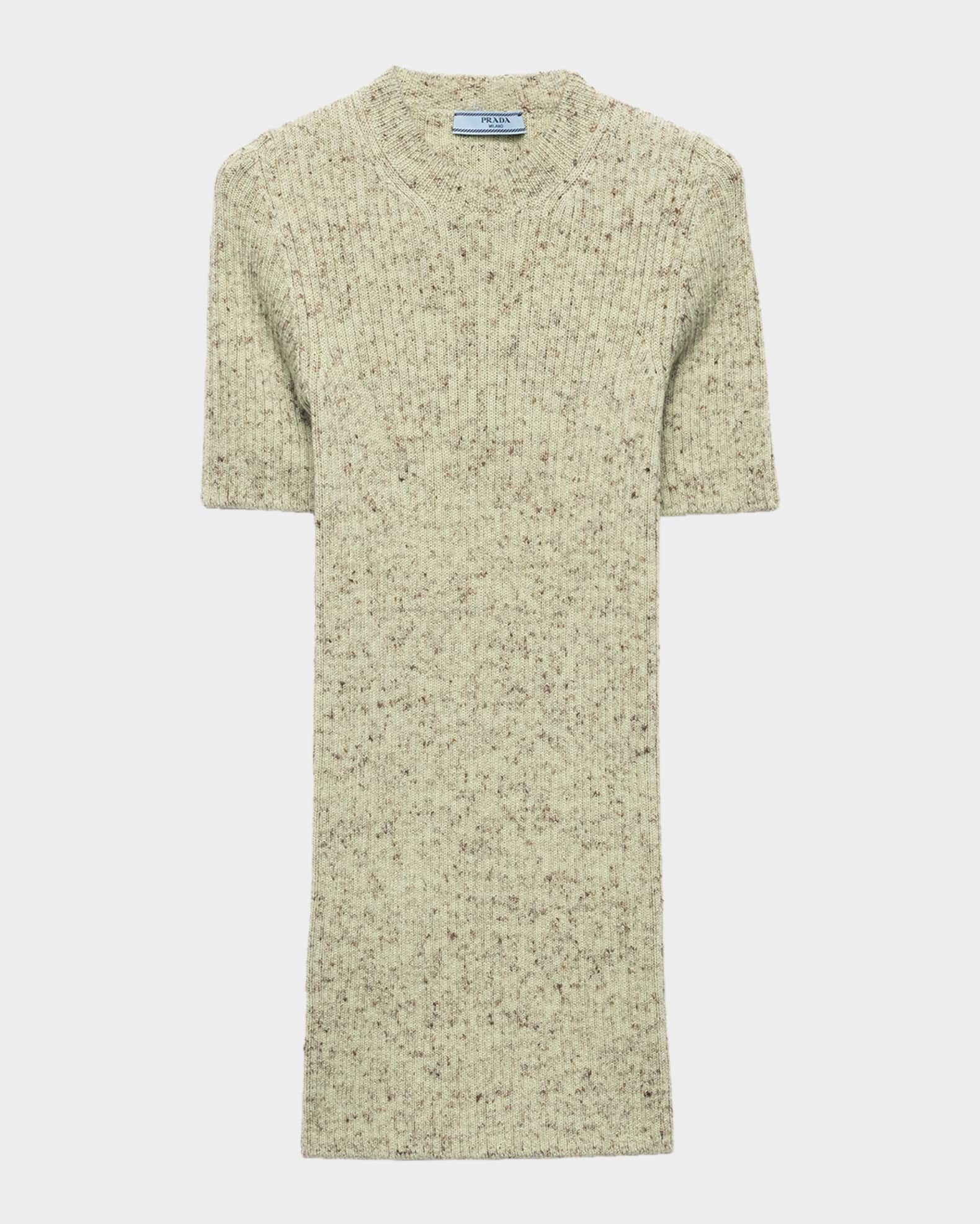 Prada Short-Sleeved Ribbed Knit Sweater | Neiman Marcus