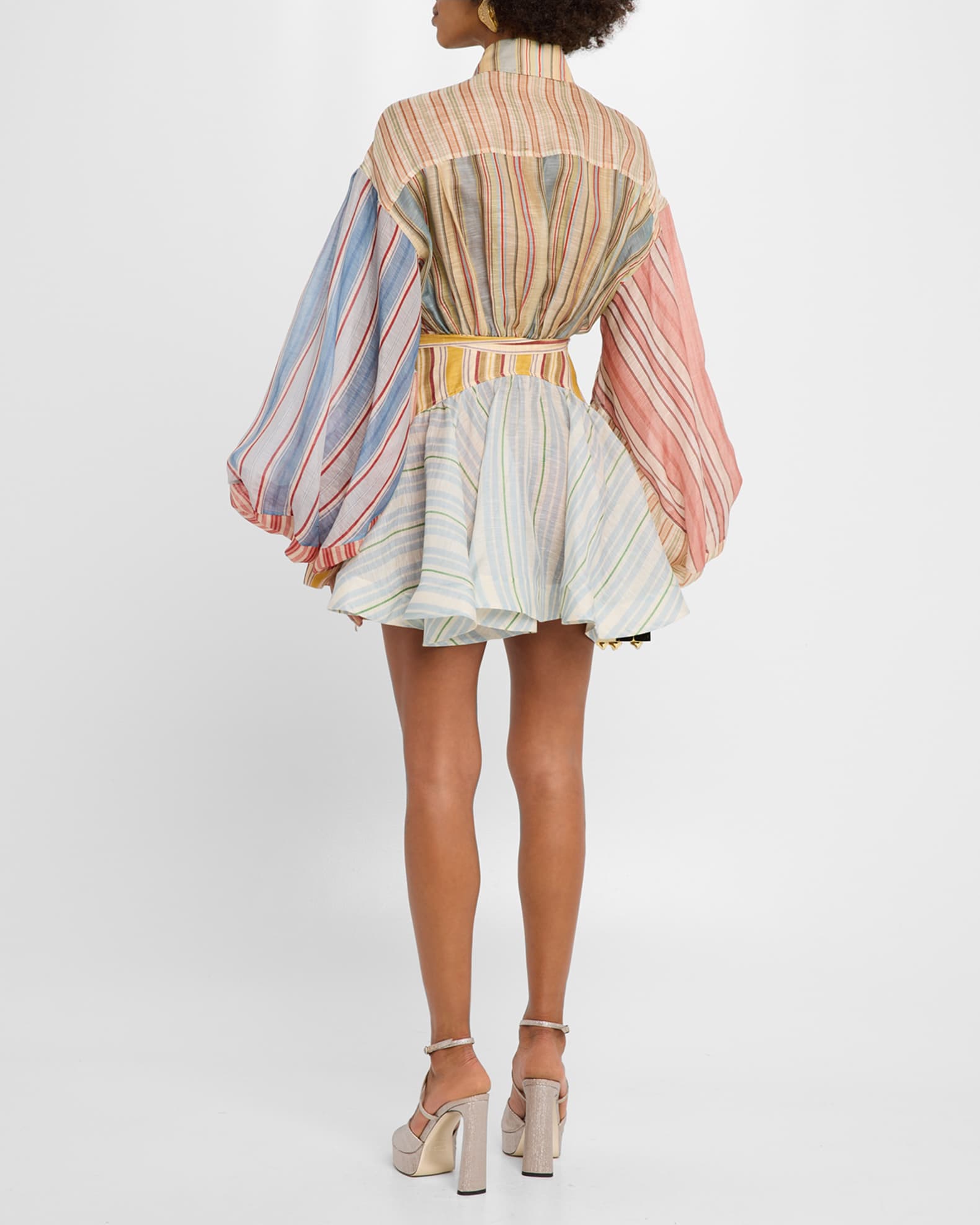 Zimmermann Rebellion Stripe Mini Shirtdress | Neiman Marcus