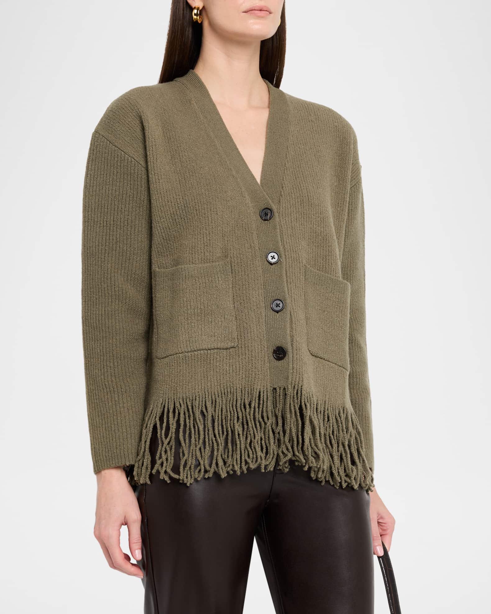 Rails Kairi Fringe Wool-Blend Cardigan | Neiman Marcus