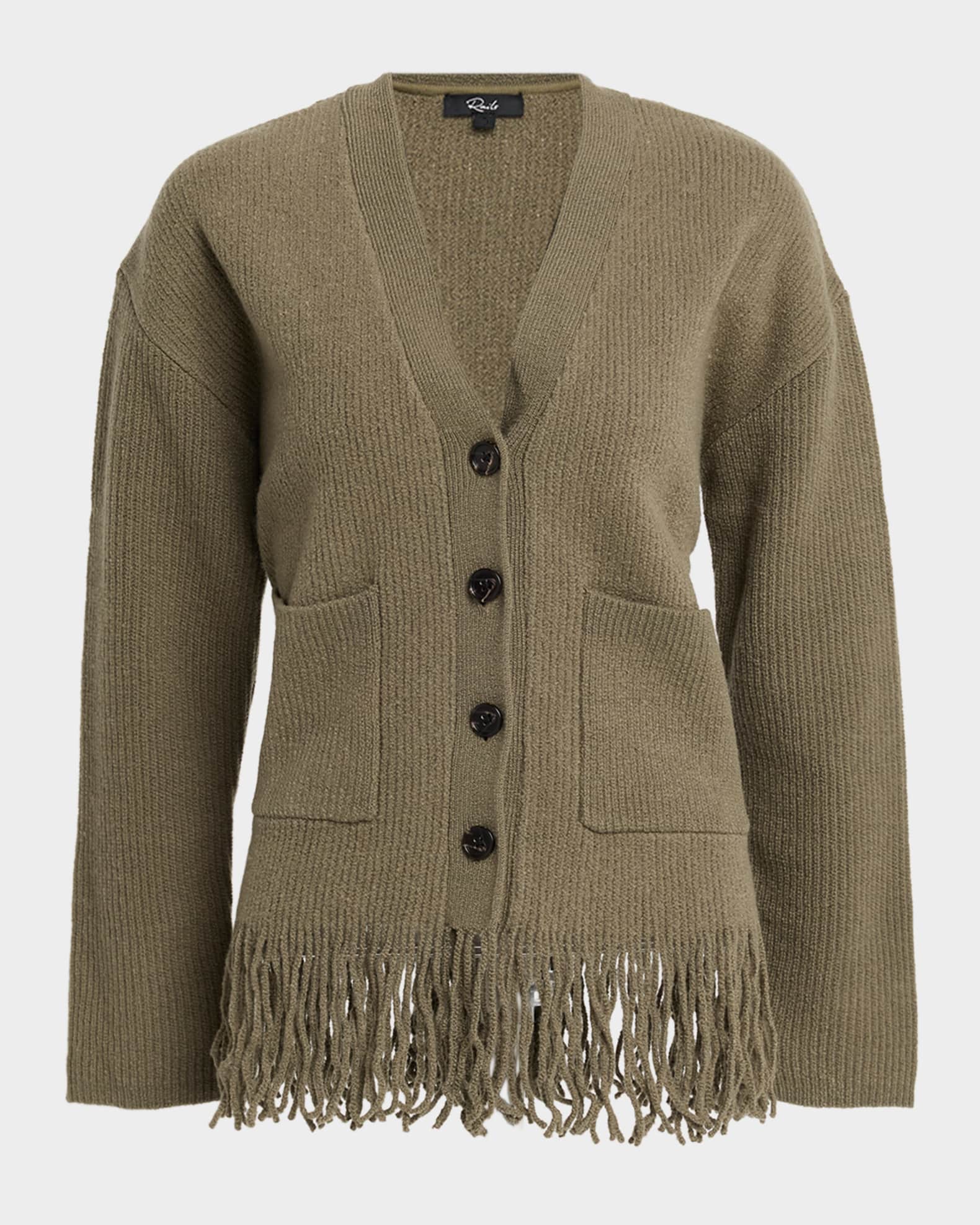 Rails Kairi Fringe Wool-Blend Cardigan | Neiman Marcus