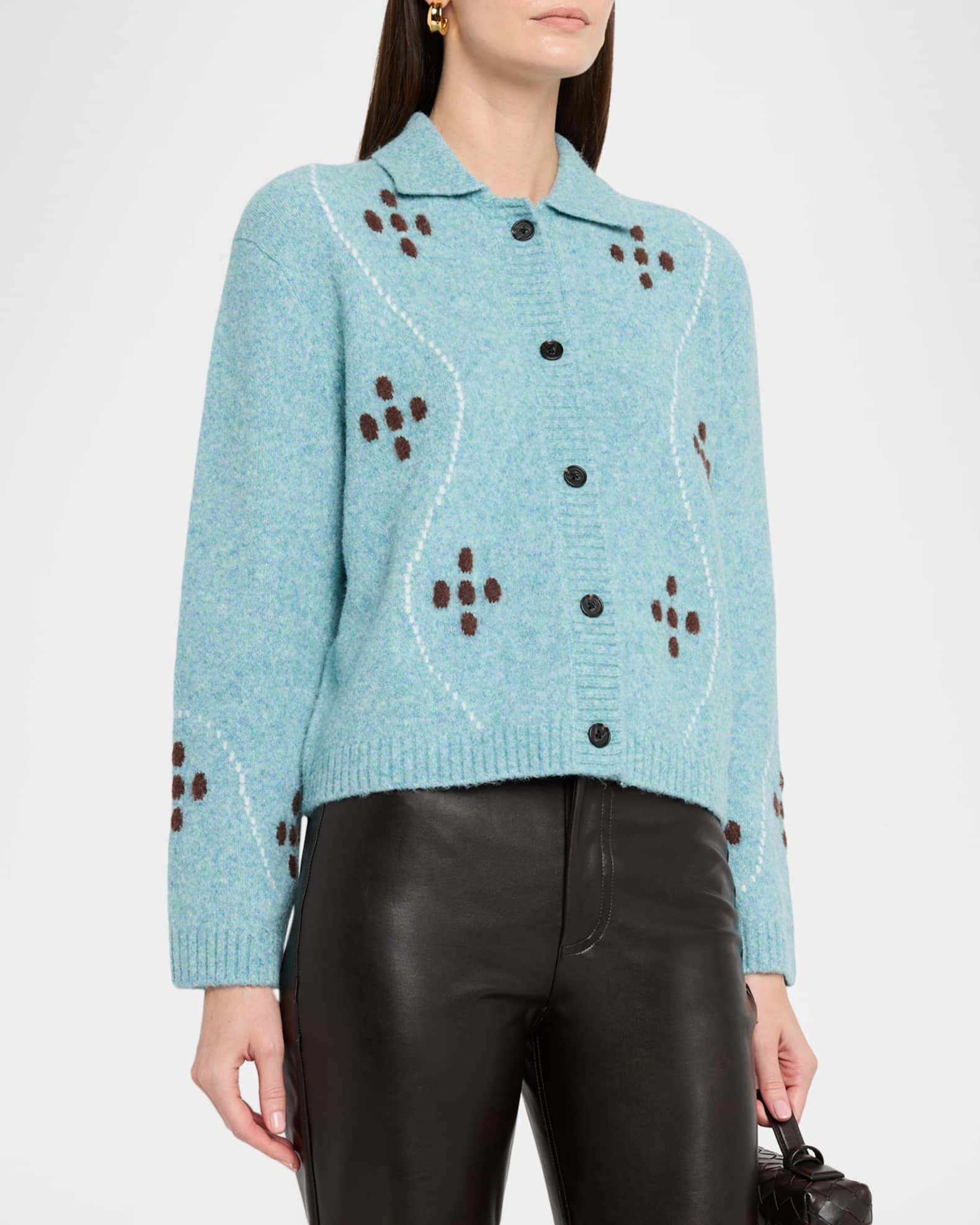 Rails Luisa Collared Wool-Blend Cardigan | Neiman Marcus