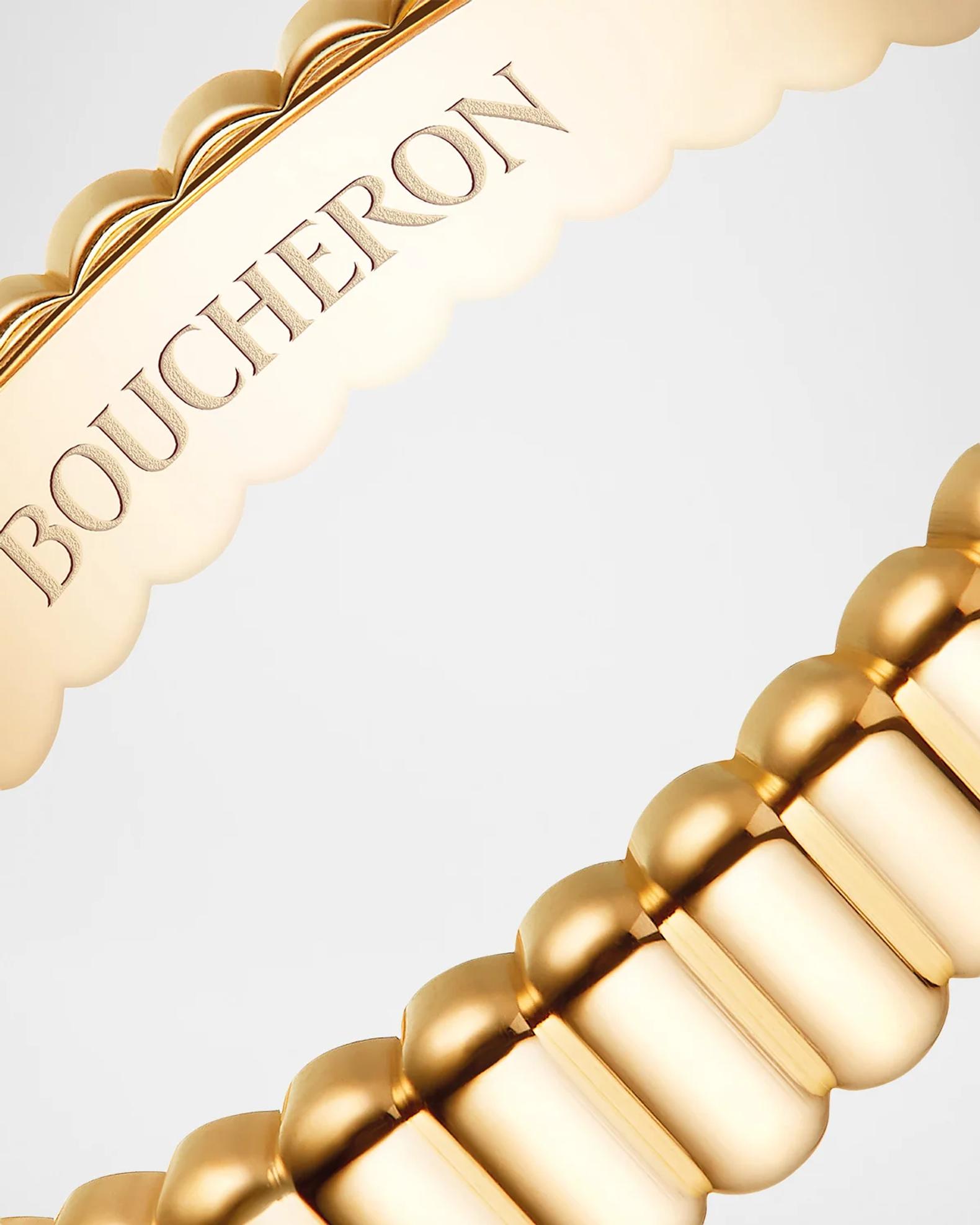 Boucheron Grosgrain 18K Yellow Gold Wedding Band, Size EU 60 | Neiman ...