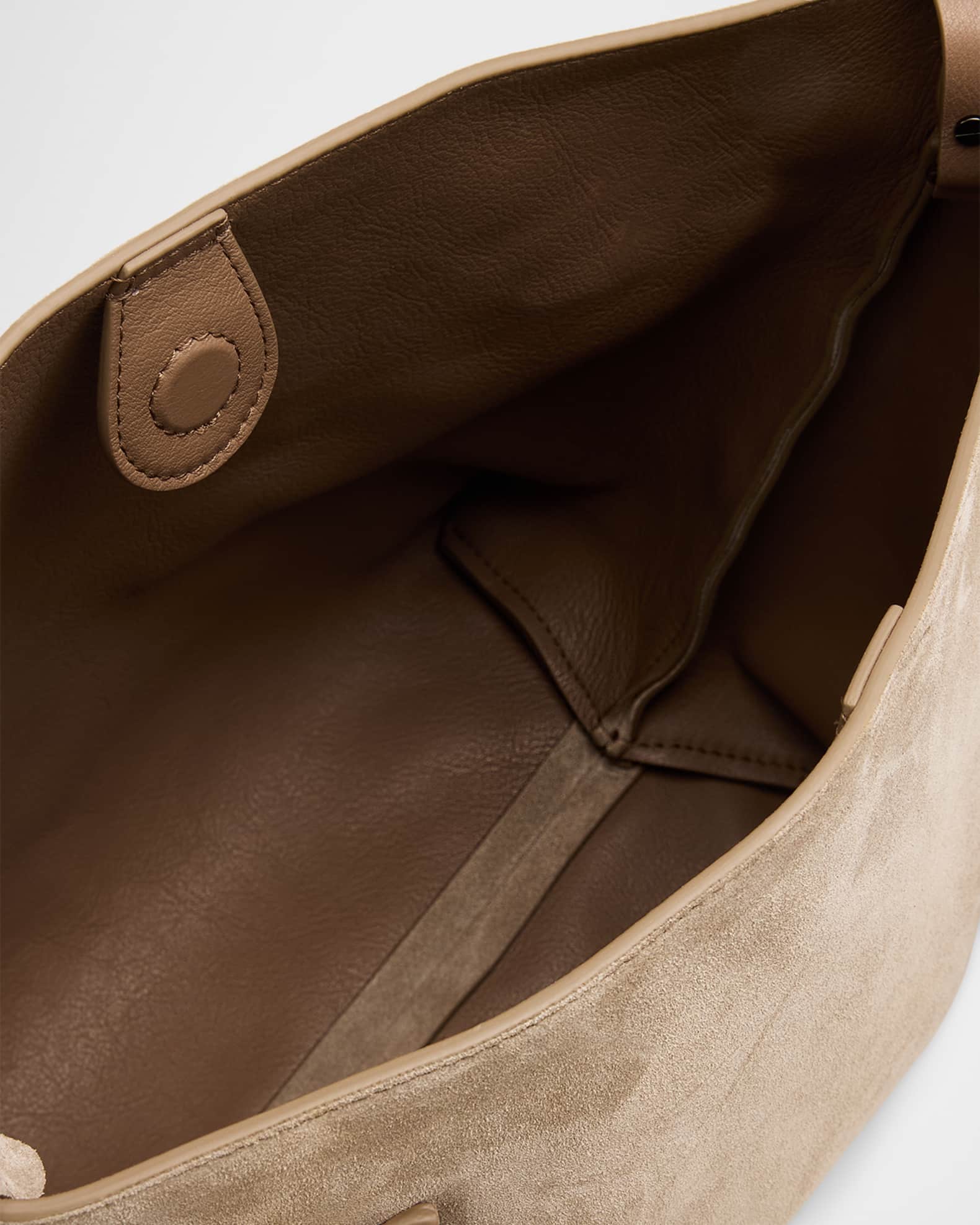 Brunello Cucinelli Monili-Trim Suede Crossbody Bag | Neiman Marcus