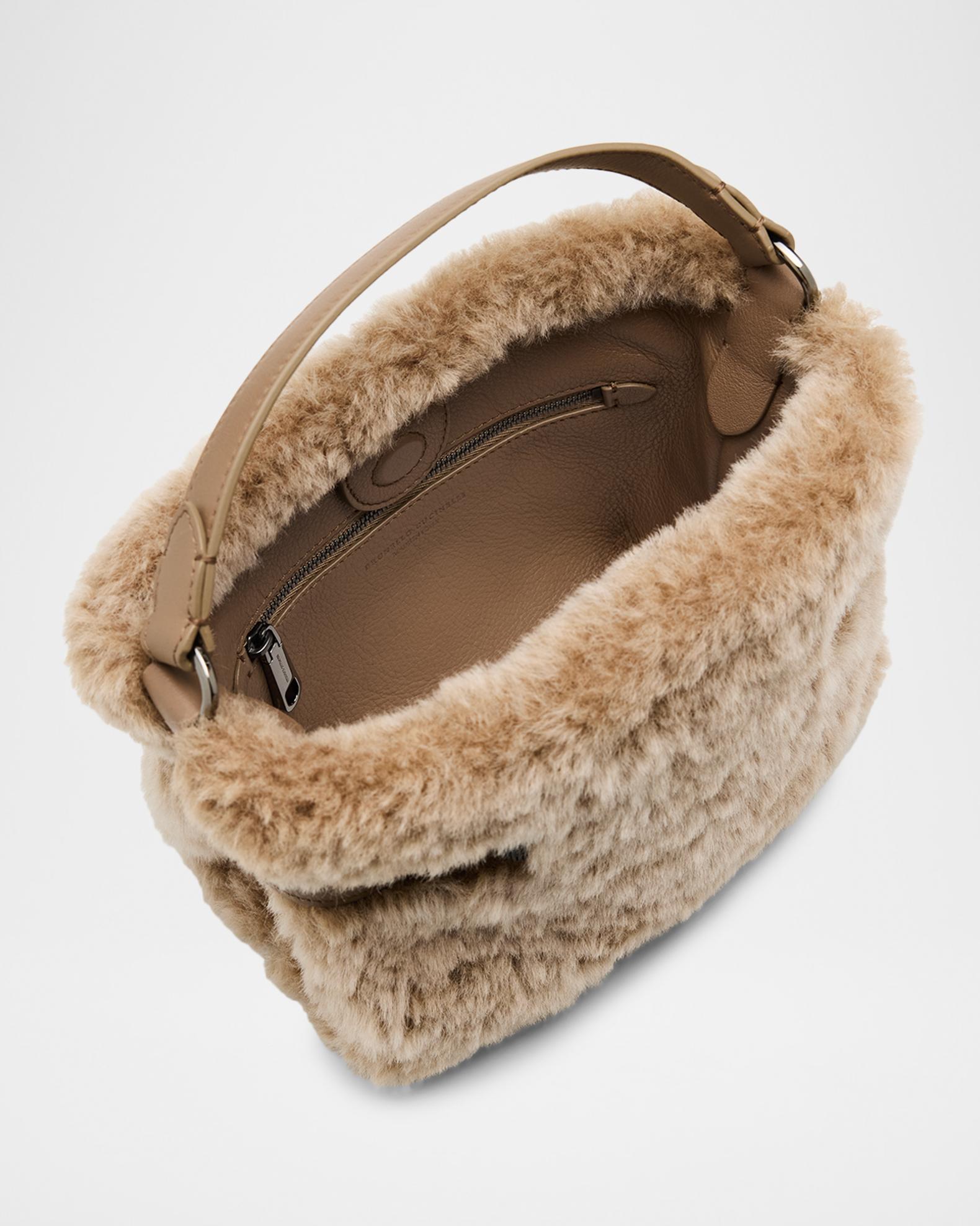 BRUNELLO CUCINELLI☆美品☆売り切り価格‼️ Brunello Cucinelli Essence Small Shearling Top-Handle Bag | Neiman