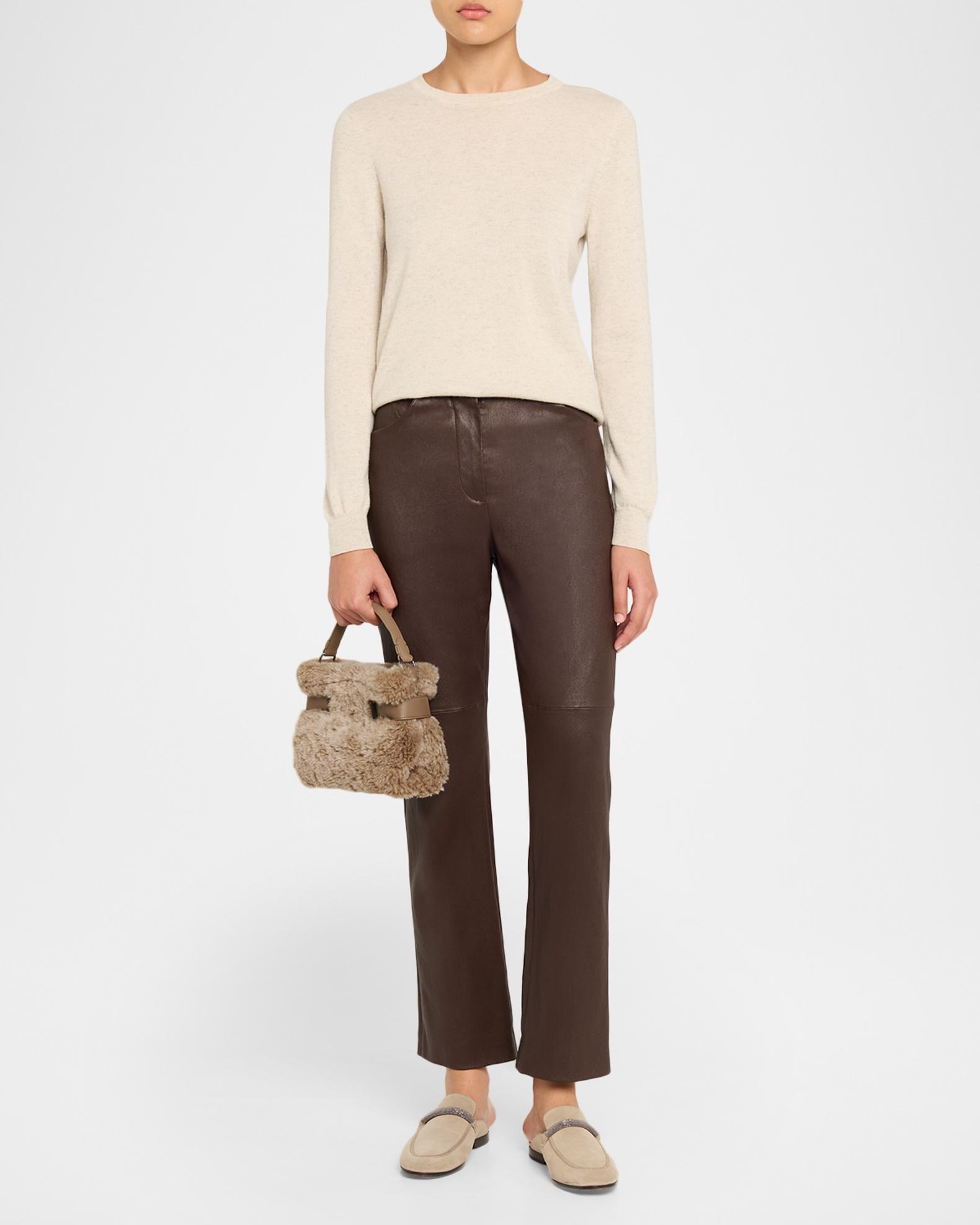 Brunello Cucinelli Essence Small Shearling Top-Handle Bag | Neiman