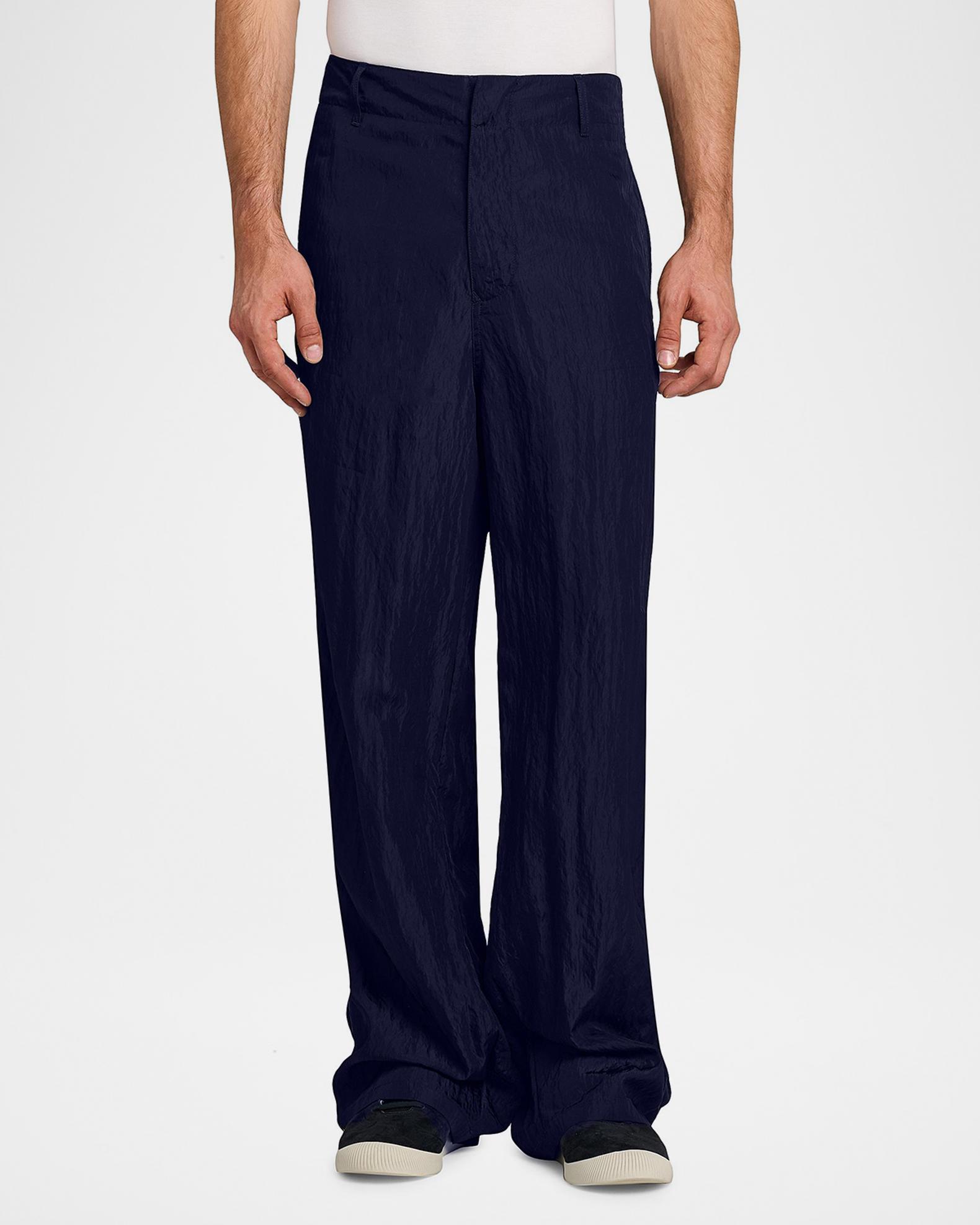 Giorgio Armani Men's Crinkled Viscose Trousers | Neiman Marcus