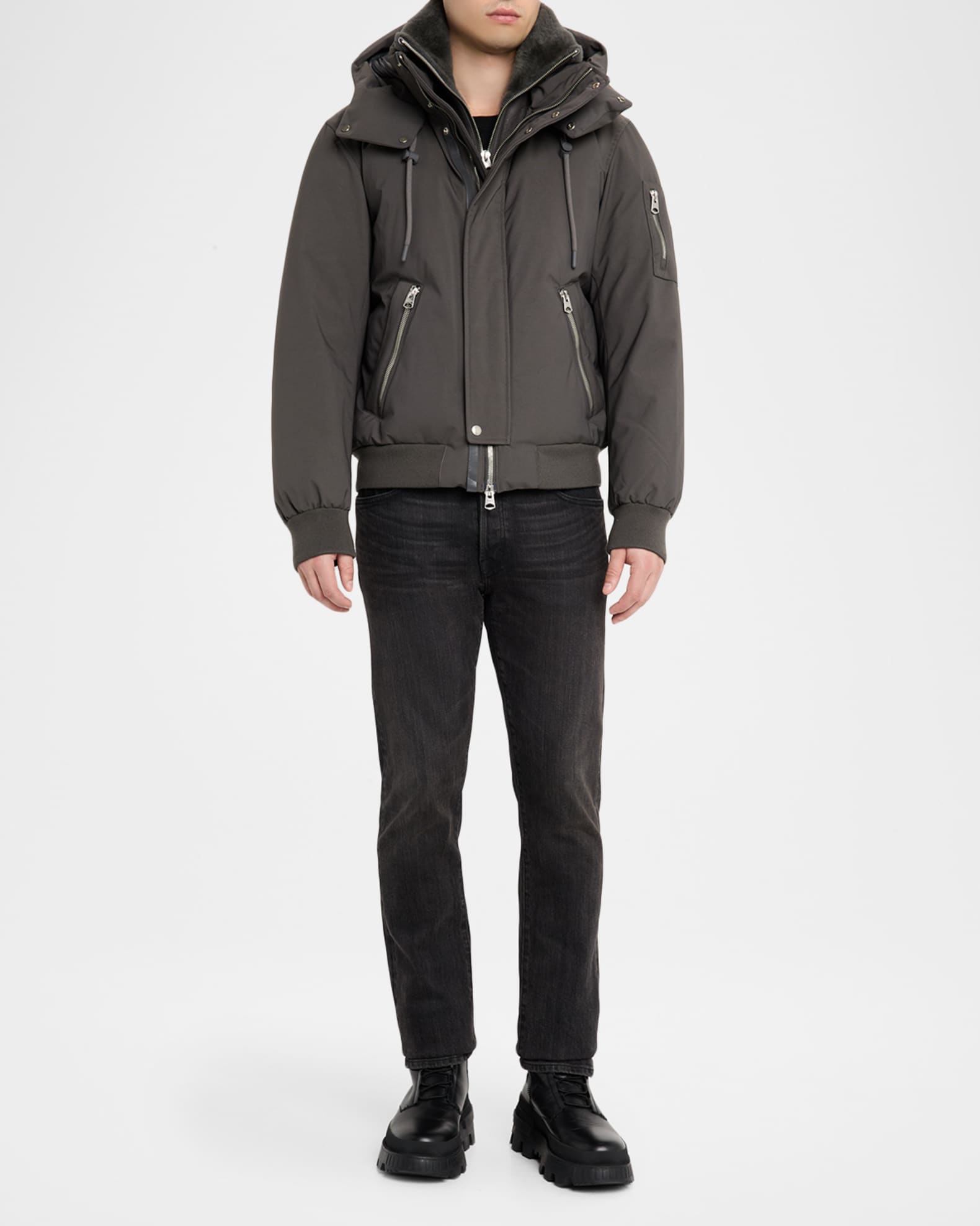 Mackage Men's Iker-Z 2-in-1 Down Bomber with Removable Shearling