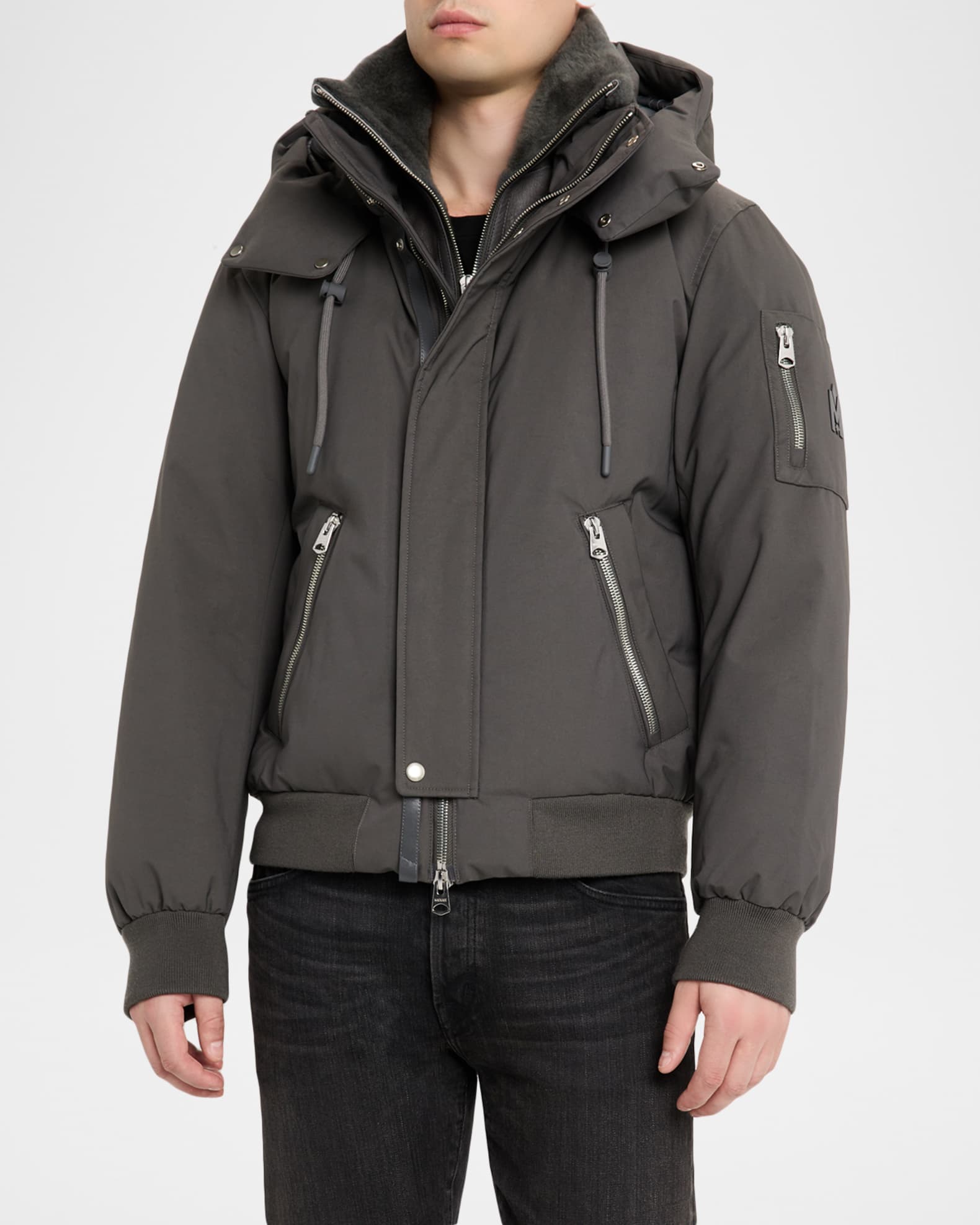Mackage Men's Iker-Z 2-in-1 Down Bomber with Removable Shearling