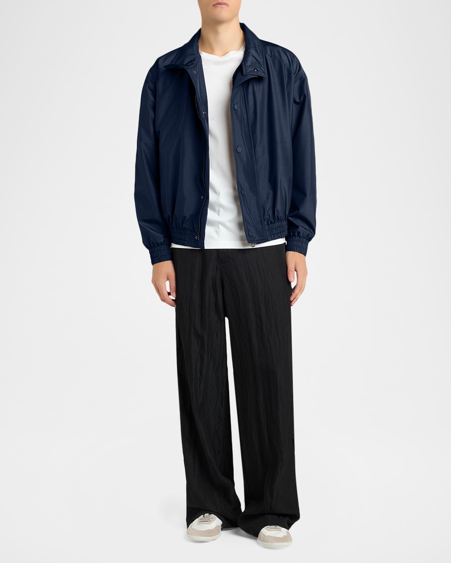 90s GIORGIO ARMANI 短丈カシミヤ混ニットポロ 90s Giorgio Armani Lapel less Jacket in Wool – A.A