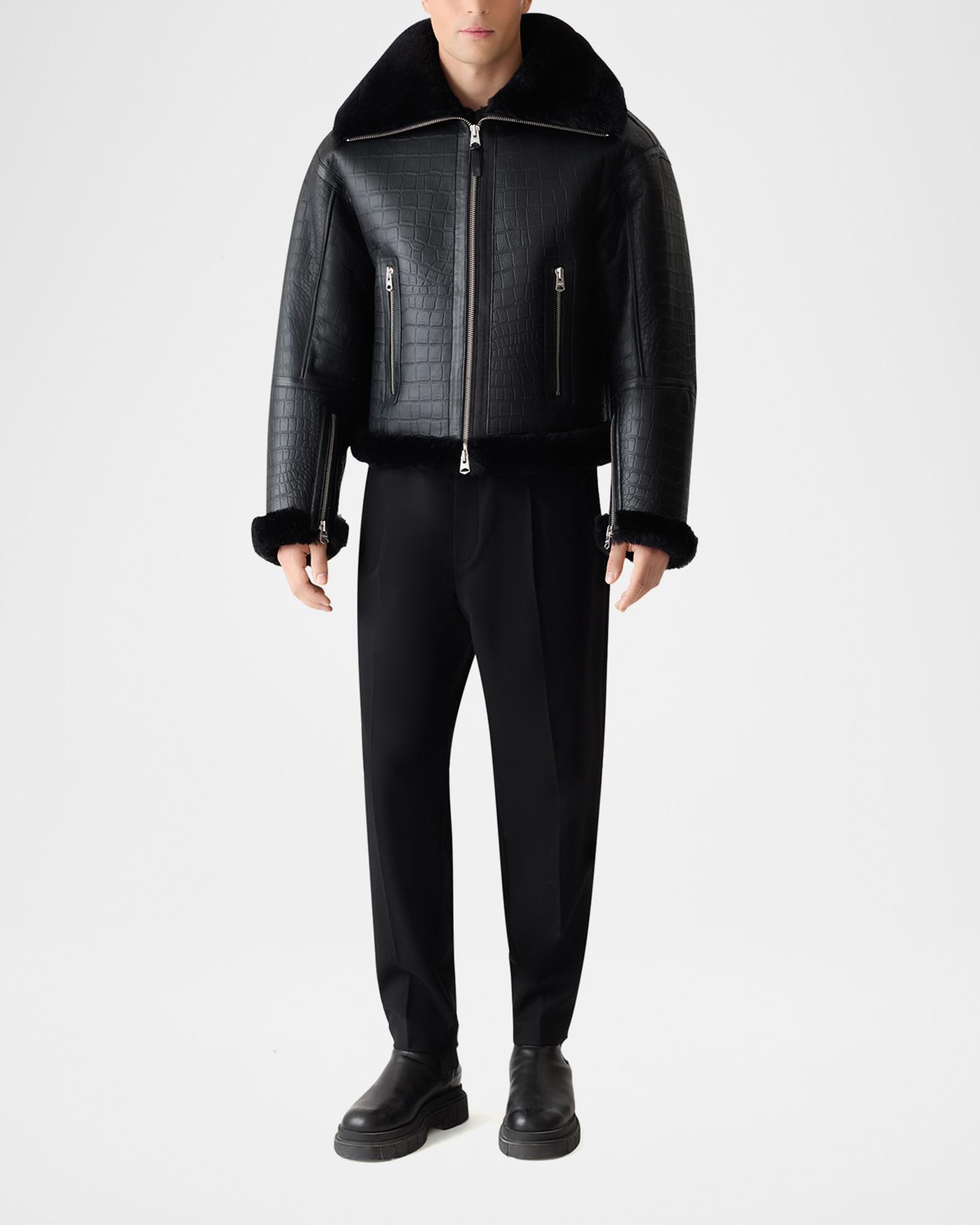 Mackage Men's Memphis Croc-Effect Oversized Shearling Jacket