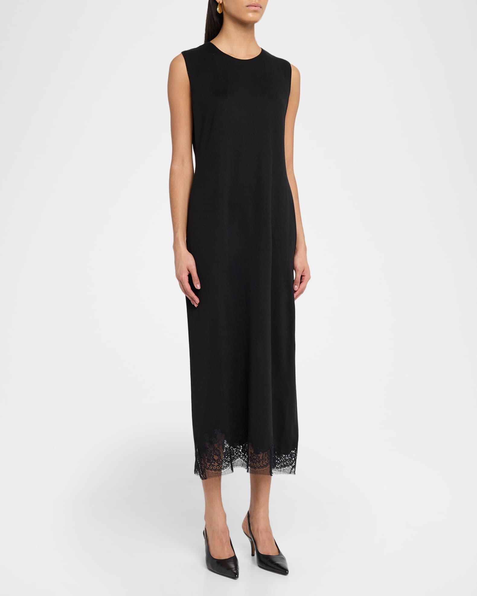 chinese dress ladies Front Row Exclusive Lace Wrap Dress in Black Curves main image 0