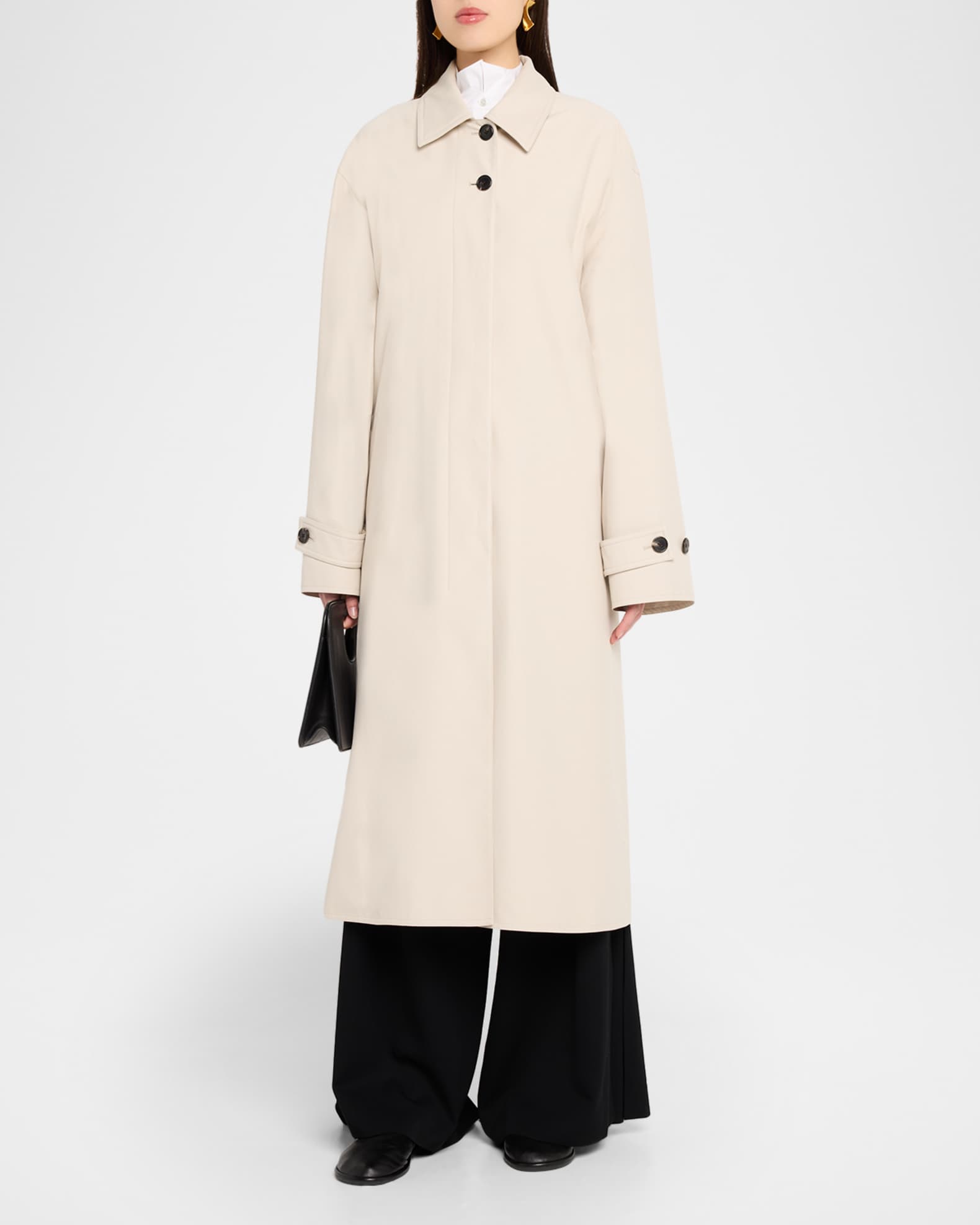 THE ROW Lolana Single-Breasted Long Trench Coat | Neiman Marcus