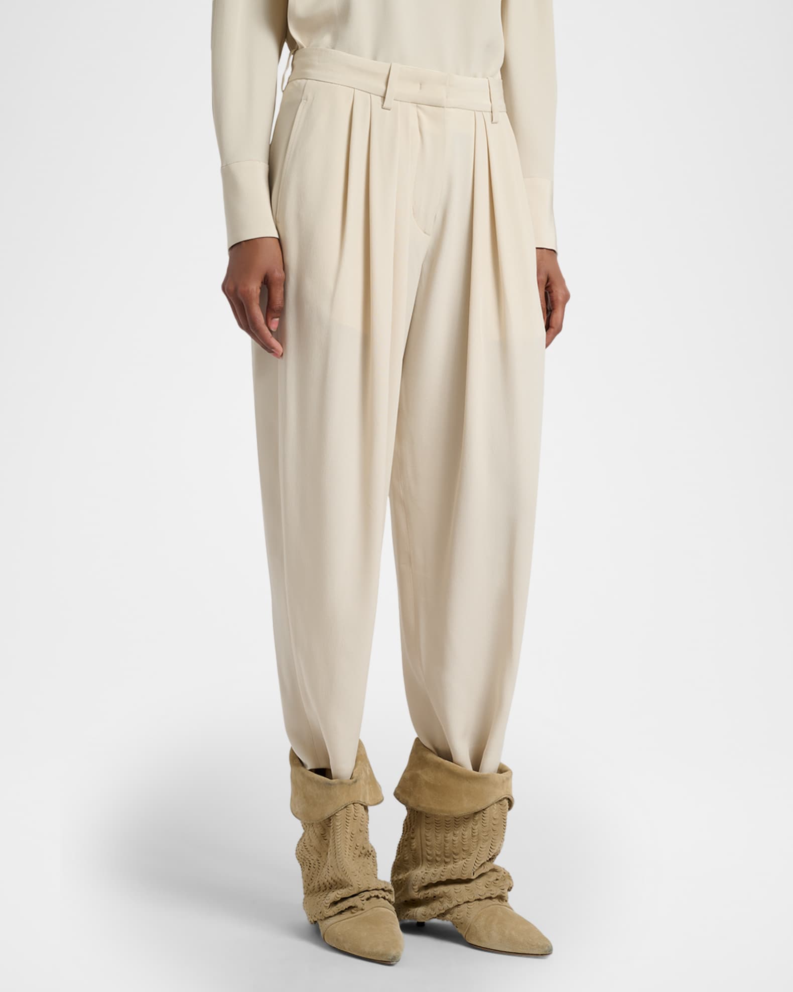 Isabel Marant Janice Double-Pleated Straight-Leg Trousers | Neiman  display picture 1