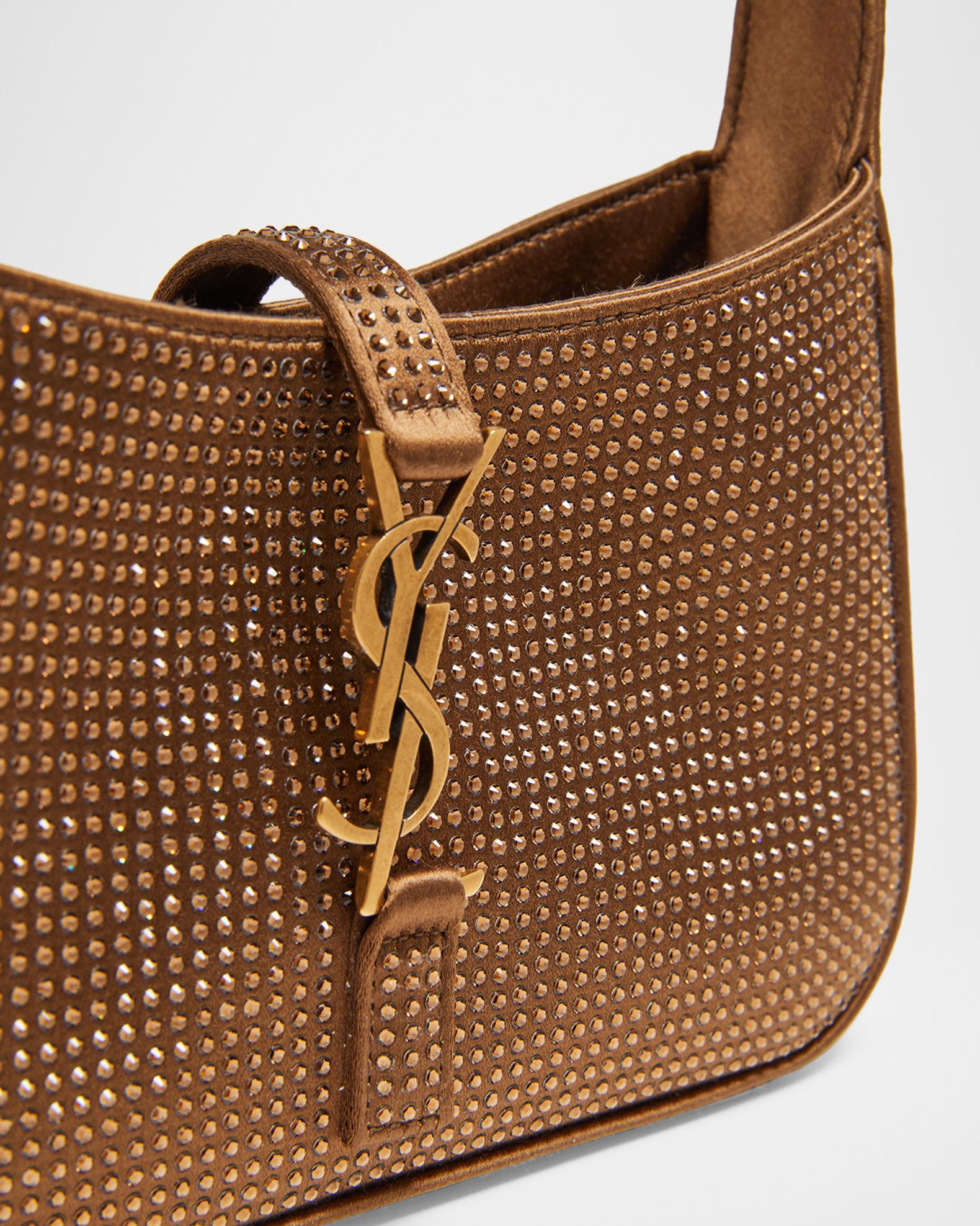 Saint Laurent Le 5 A 7 Mini Shoulder Bag in Strass Viscose-Silk