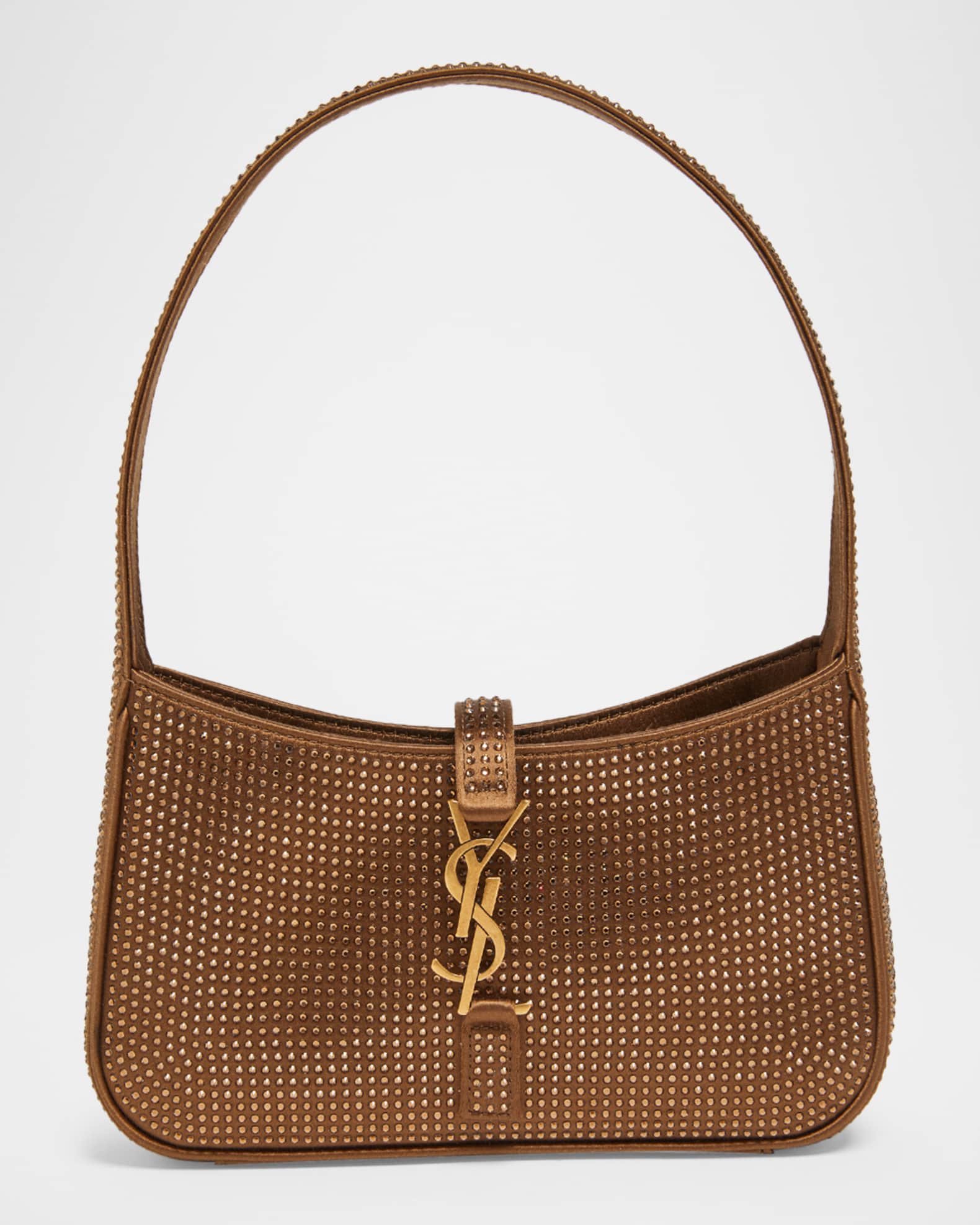 SAINT LAURENT ショルダーバッグ Saint Laurent Le 5 A 7 Mini Shoulder Bag in Strass Viscose-Silk