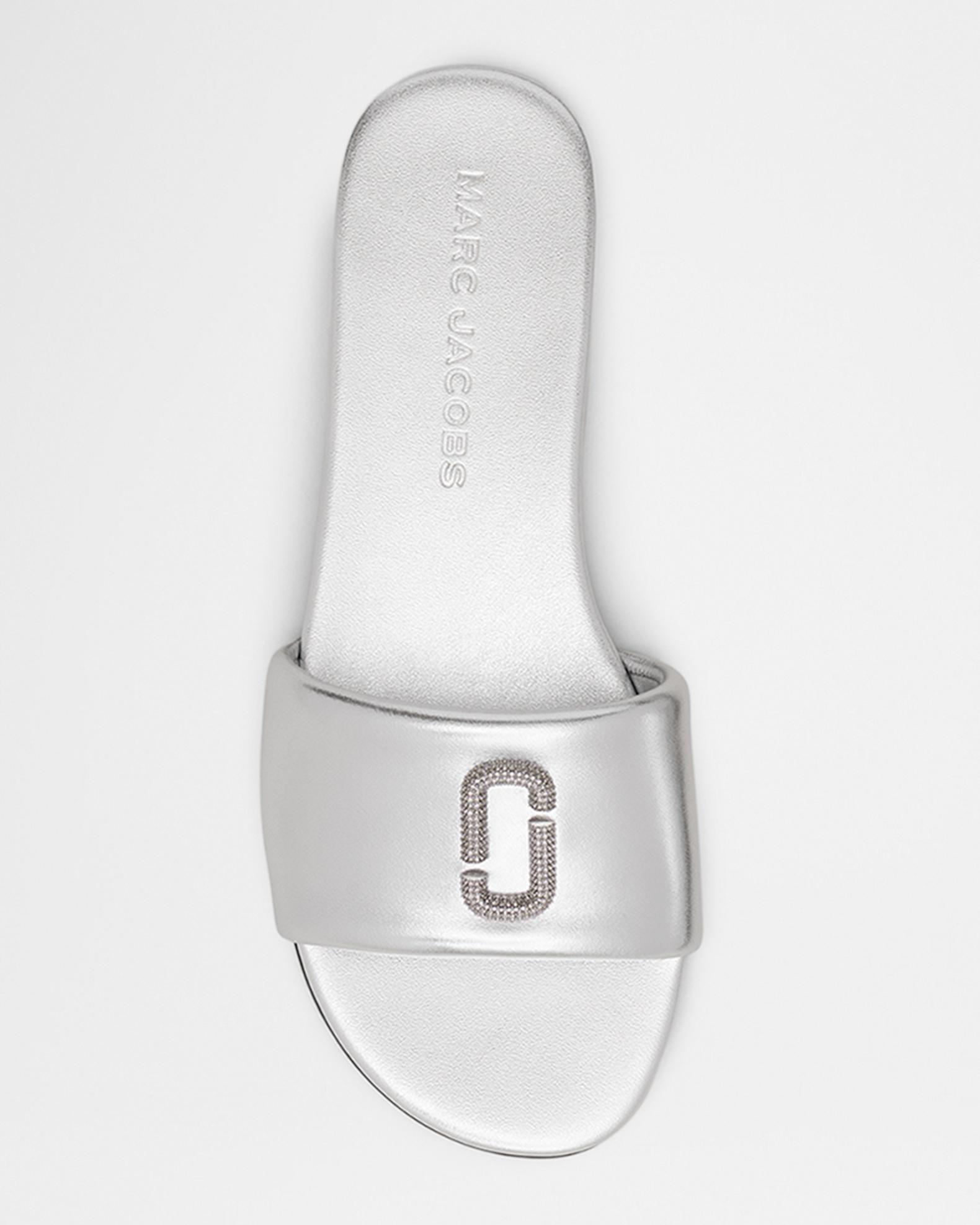 Marc Jacobs The J Marc Metallic Silver Slide Sandals Marc Jacobs The Pave J Marc Snapshot Slide Sandals | Neiman  main image 3