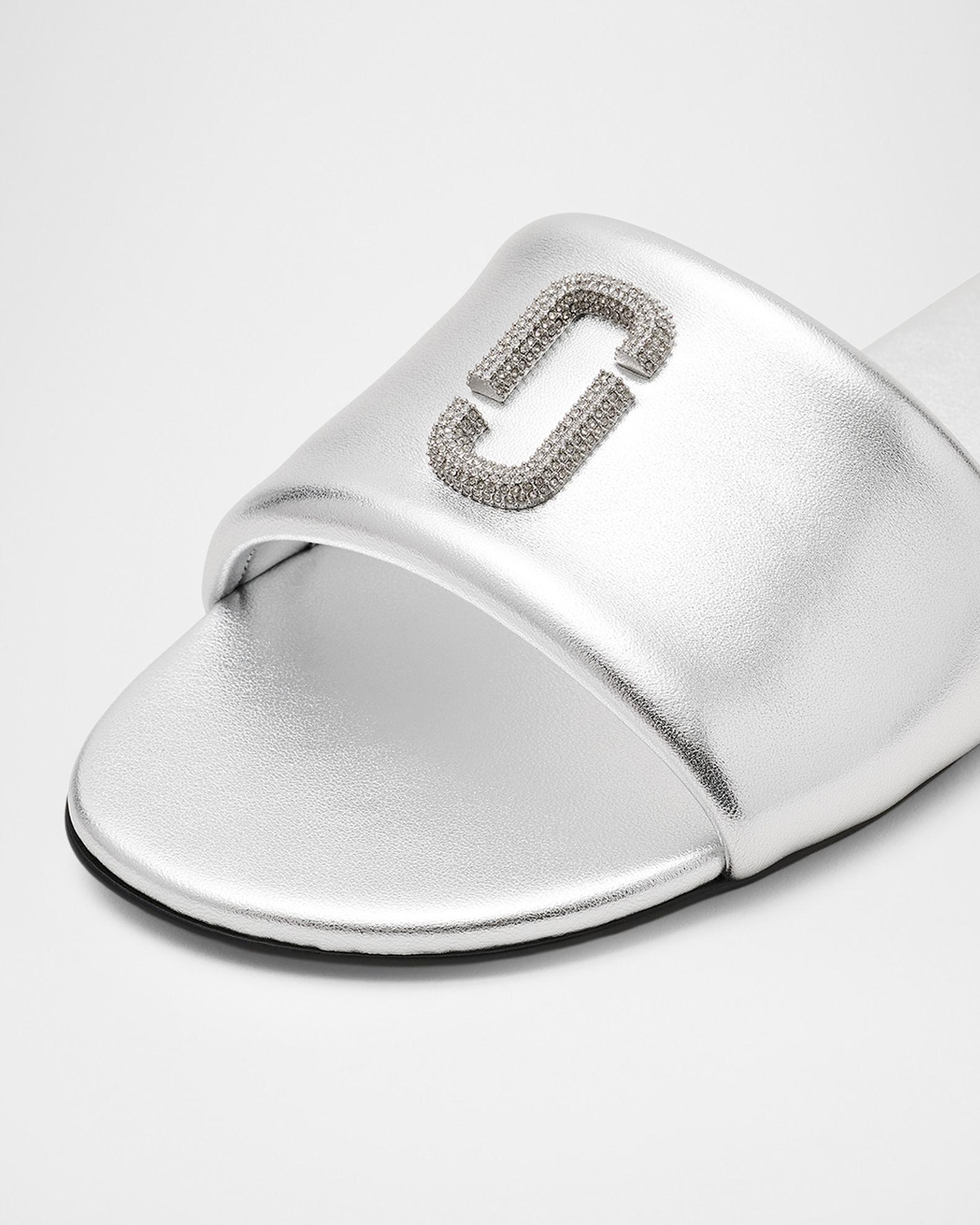 Marc Jacobs The J Marc Metallic Silver Slide Sandals Marc Jacobs The Pave J Marc Snapshot Slide Sandals | Neiman  main image 4