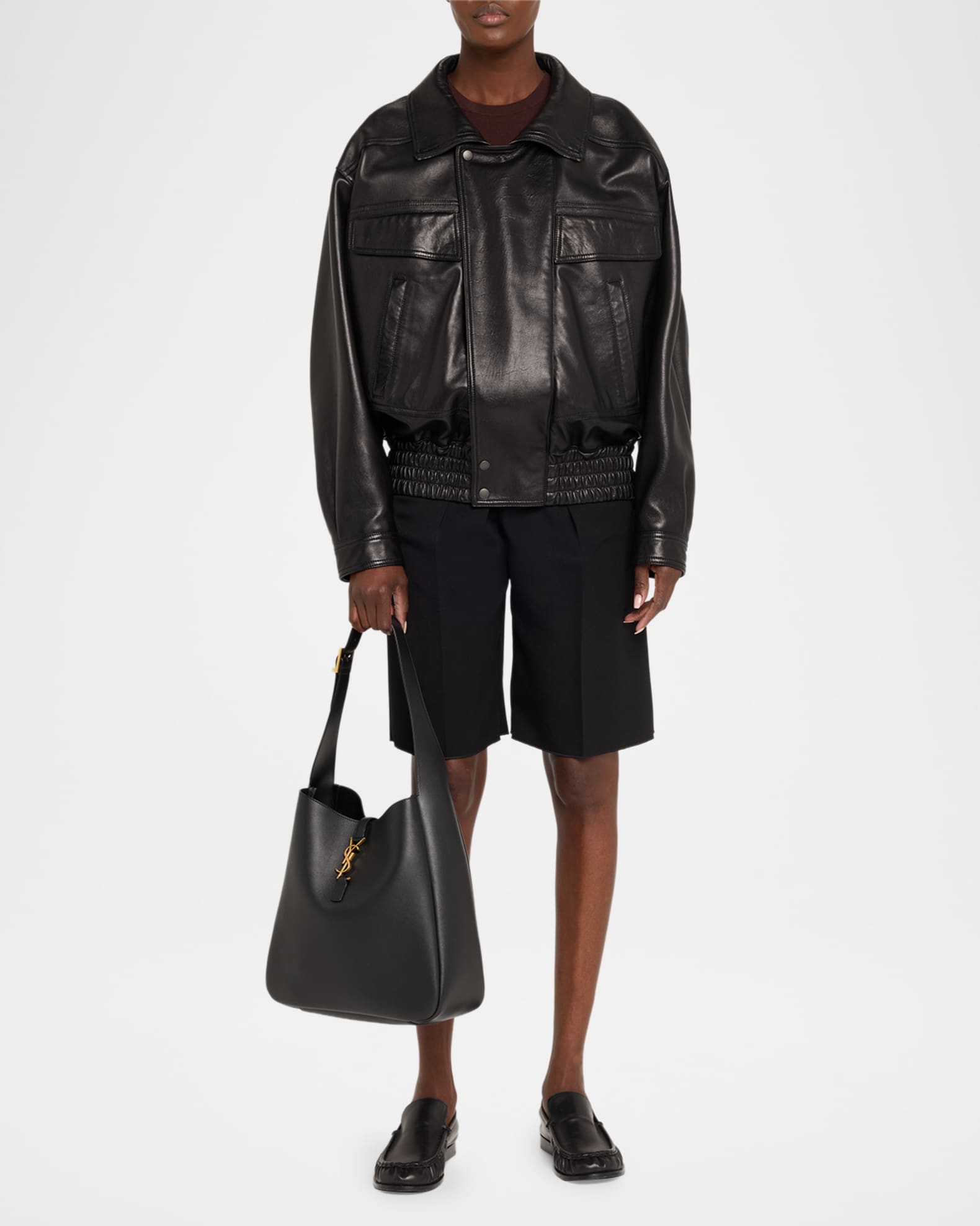 Saint Laurent Le 5 À 7 Large YSL Shoulder Bag in Grain Leather