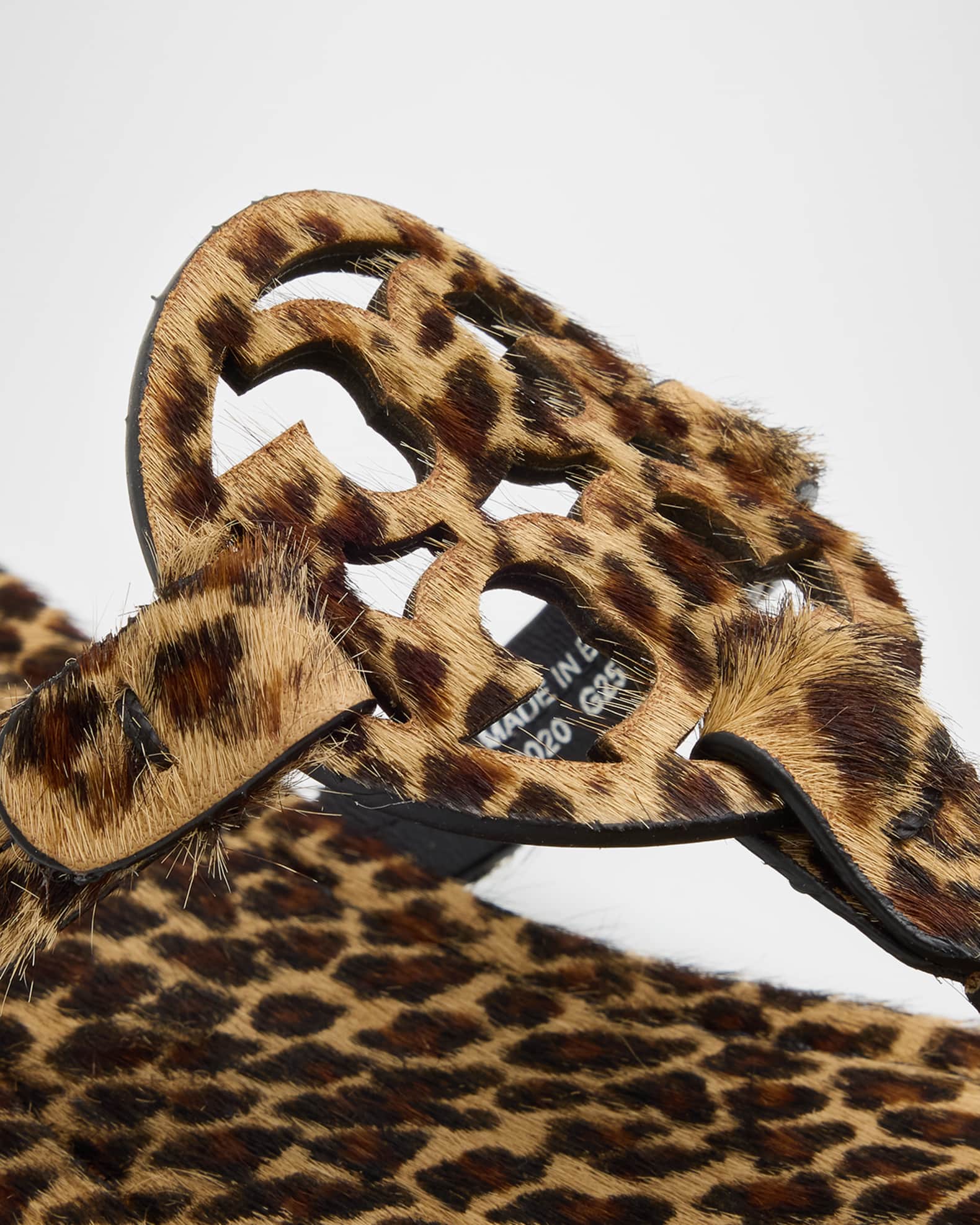 Tory Burch Miller Leopard-Printed Calf Hair Sandals | Neiman Marcus
