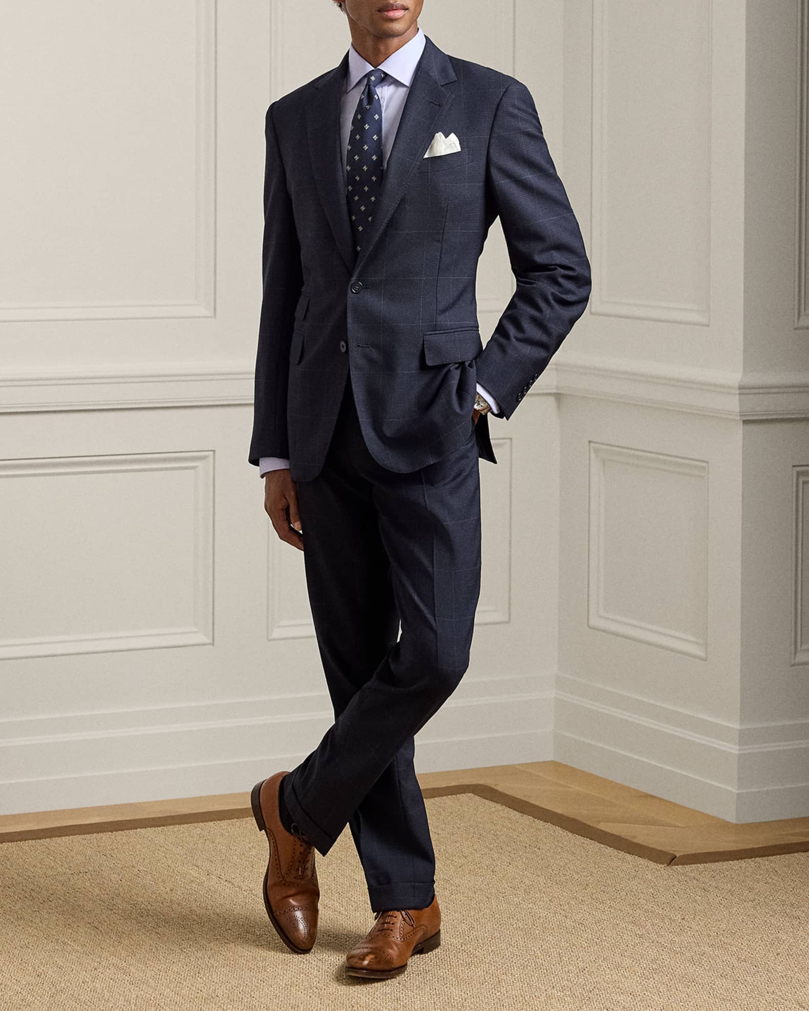 Ralph Lauren Purple Label Men's Kent Hand-Tailored Glen Plaid Suit