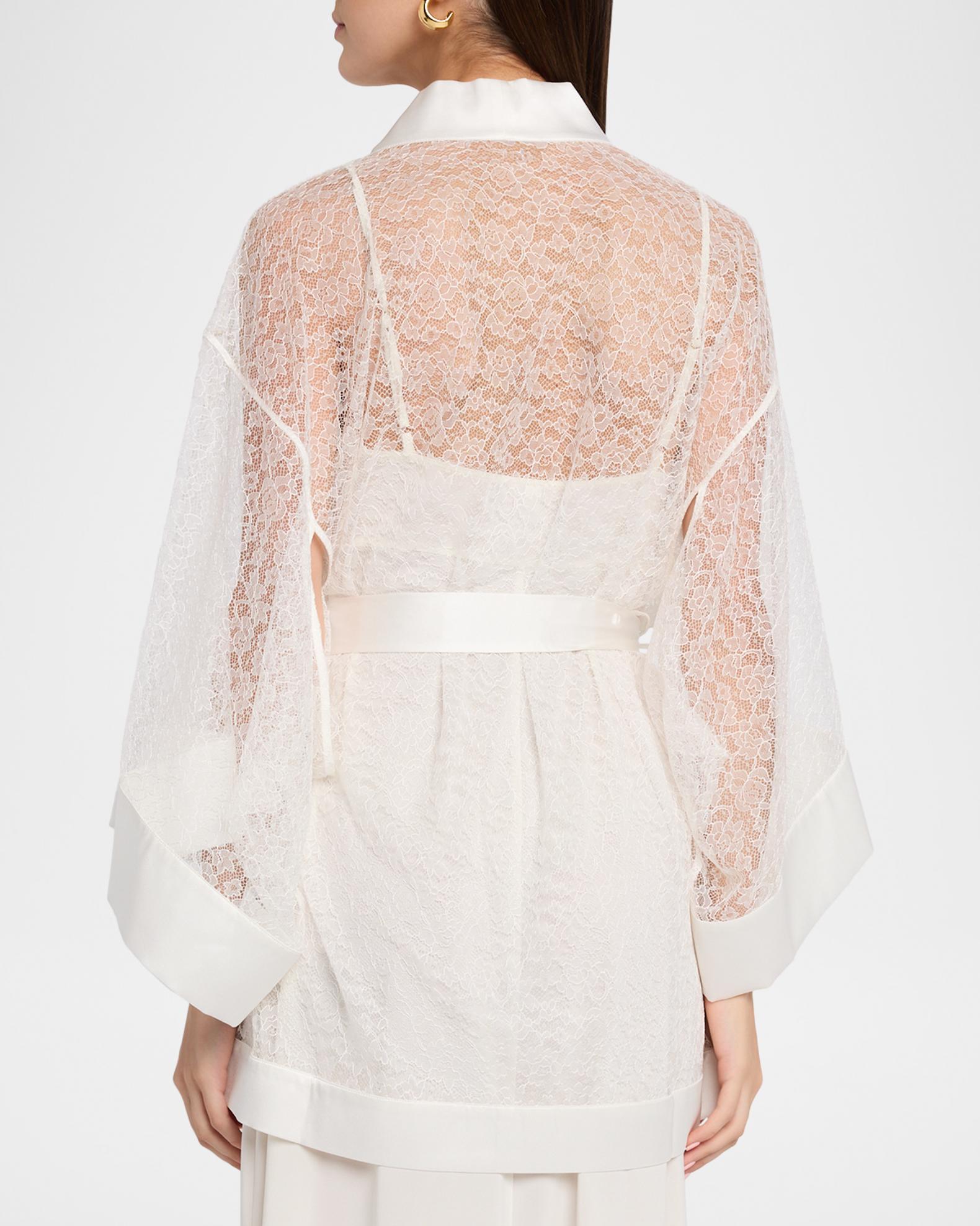 Kiki De Montparnasse Petite Fleur Sheer Lace Kimono Robe | Neiman