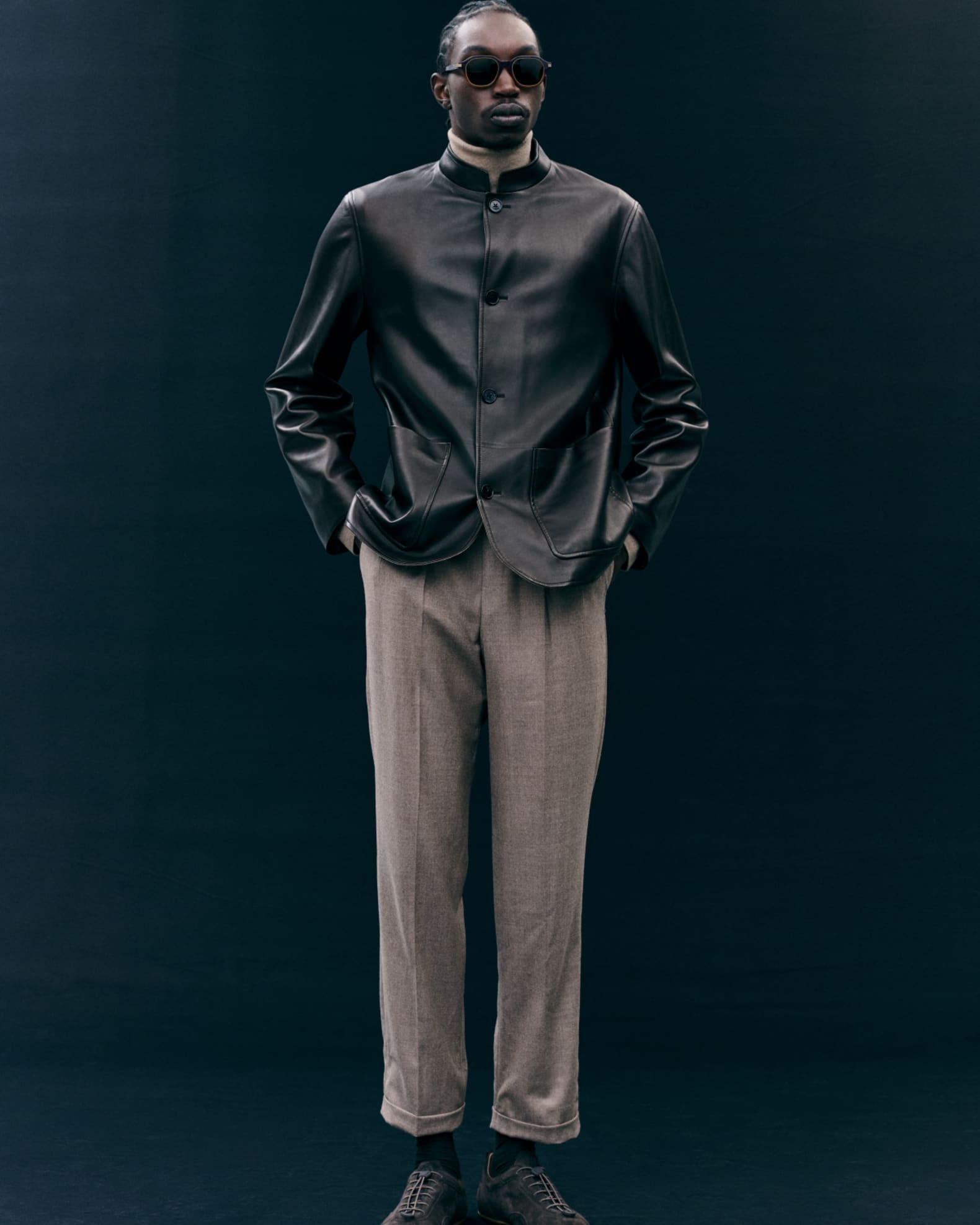 dunhill Men's Leather Driving Jacket | Neiman Marcus
