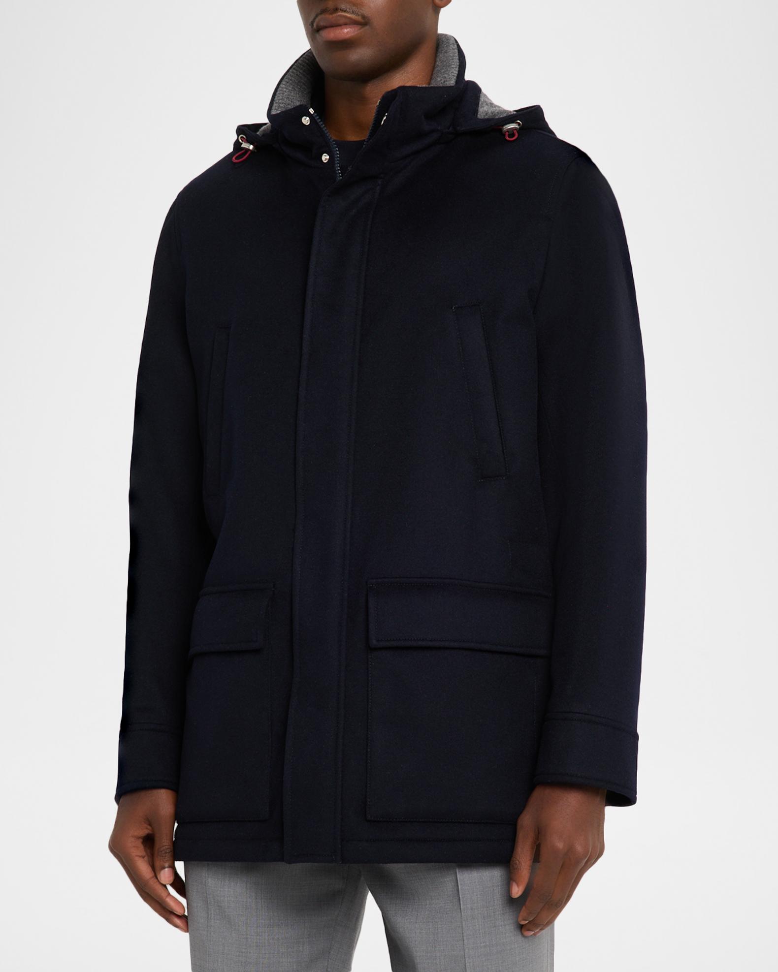 Brunello Cucinelli Men's Cashmere Hooded Coat | Neiman Marcus