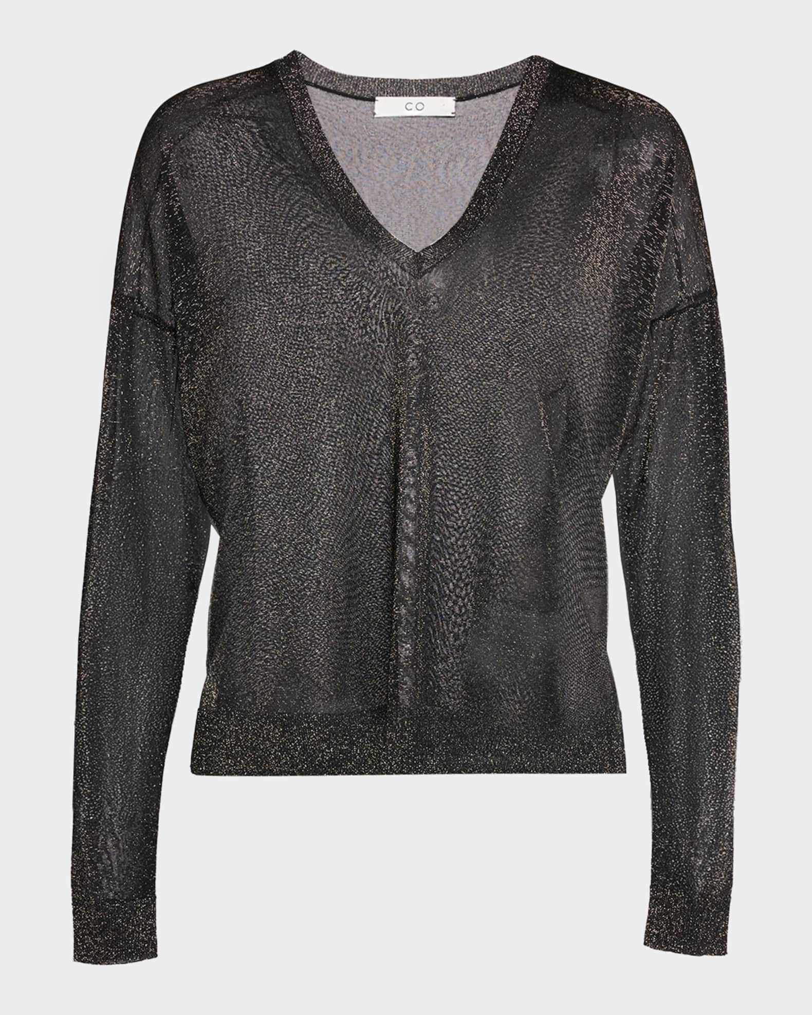 Black Metallic Knit Sweater