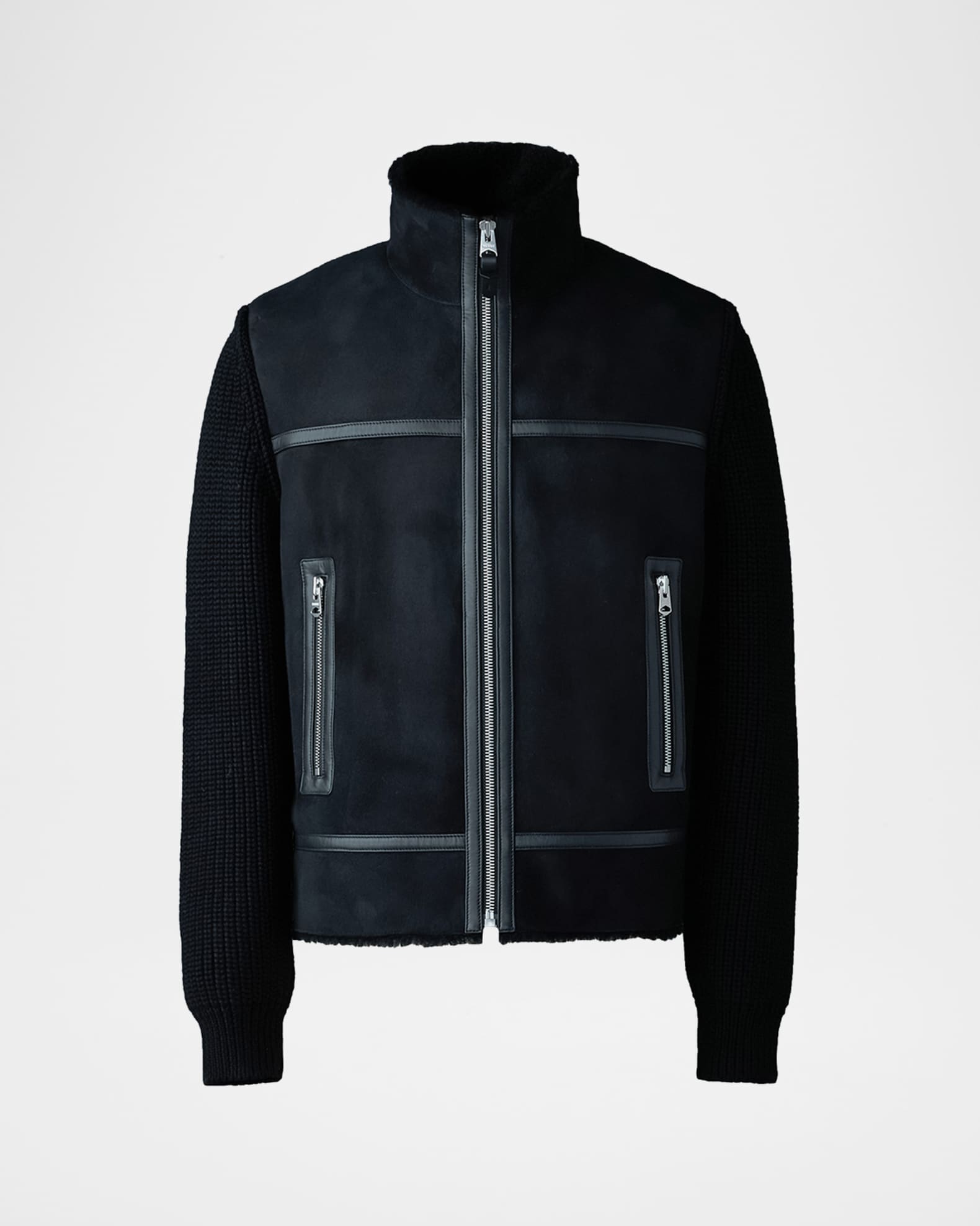 Mackage Men's Jonathan Mixed-Media Shearling Jacket | Neiman Marcus