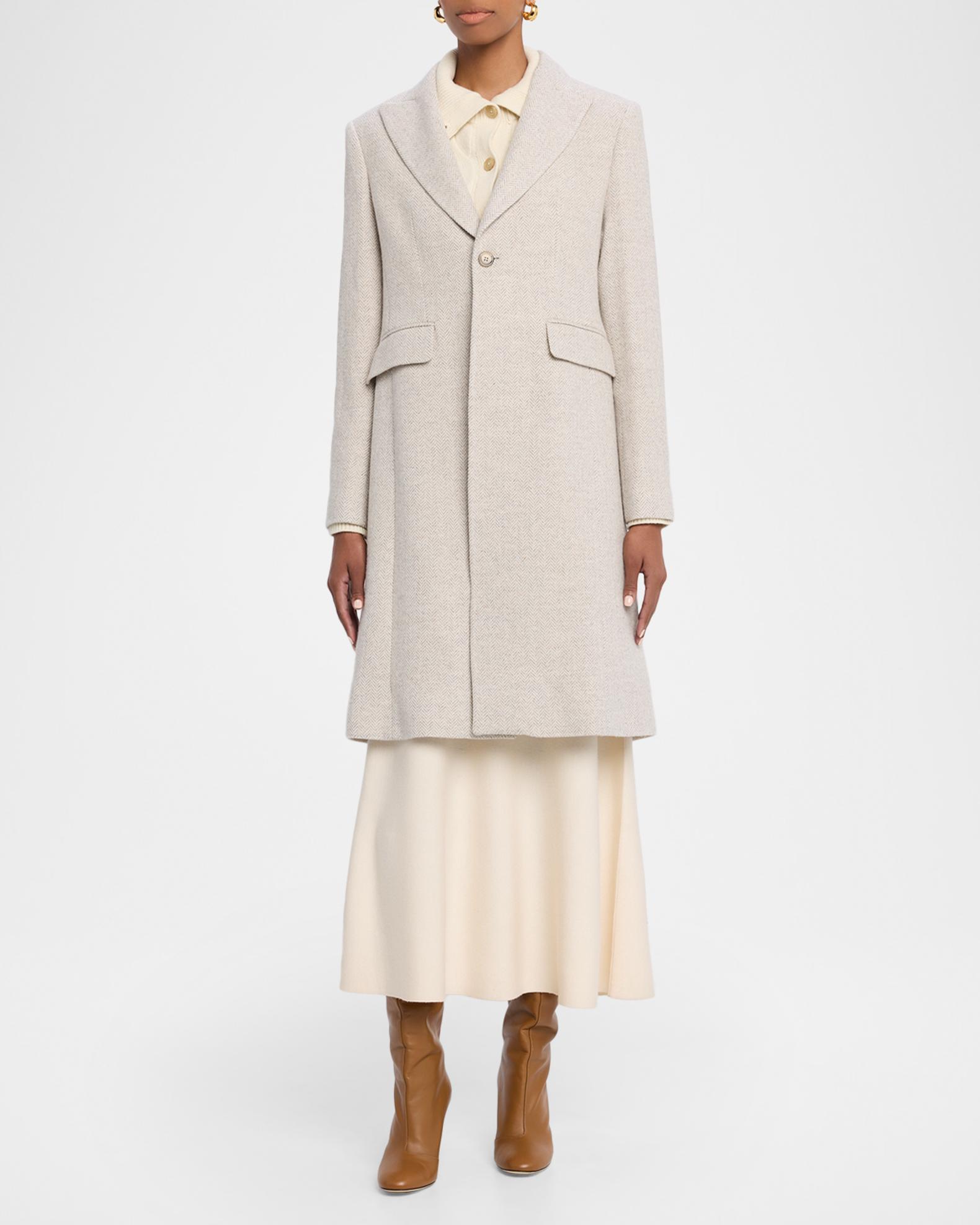 Polo Ralph Lauren Single-Button Herringbone Coat | Neiman Marcus