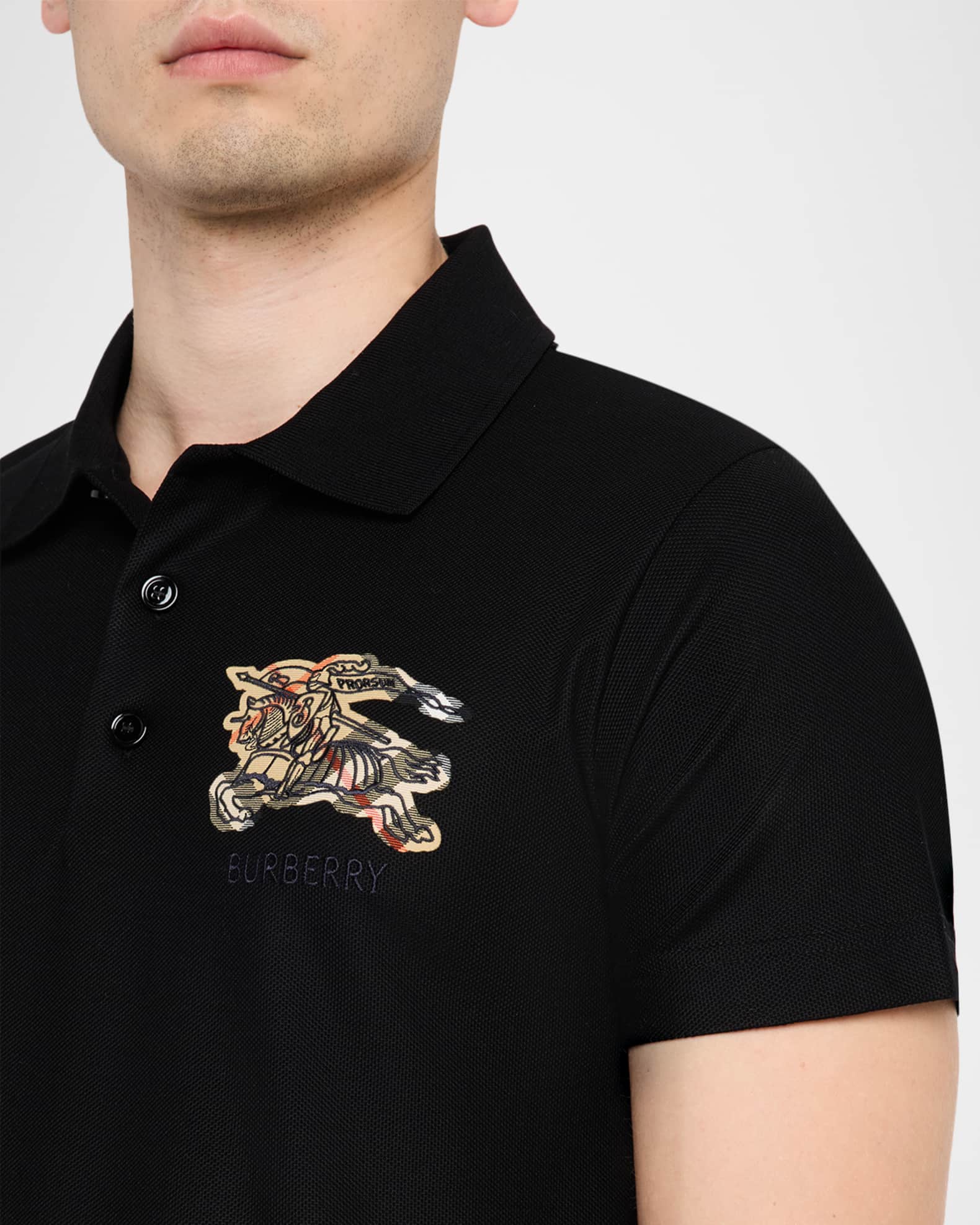 Burberry location print polo shirt ポロシャツ Cotton Polo Shirt in Black - Men | Burberry® Official