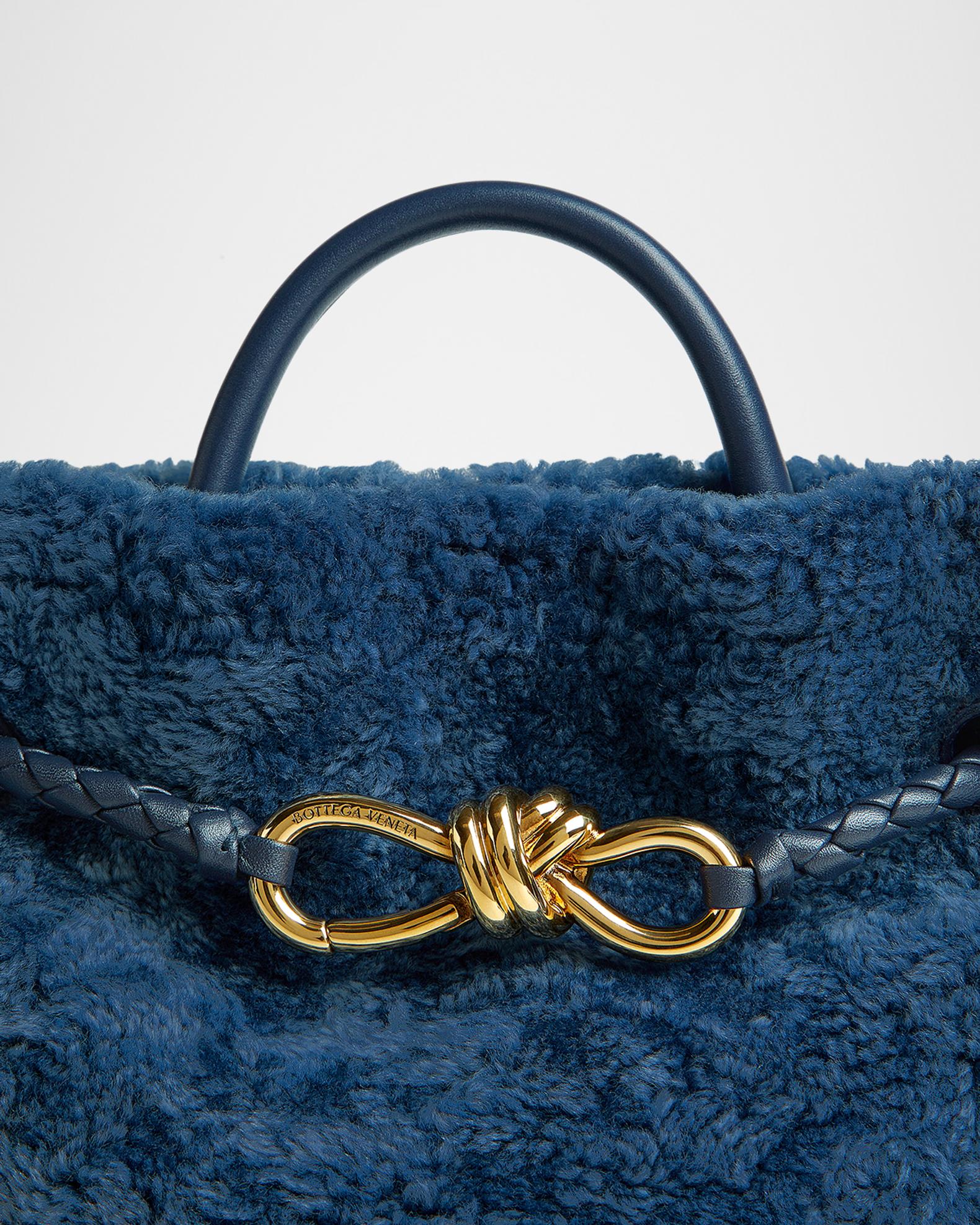 Bottega Veneta Andiamo Small Shearling Top-Handle Bag | Neiman Marcus