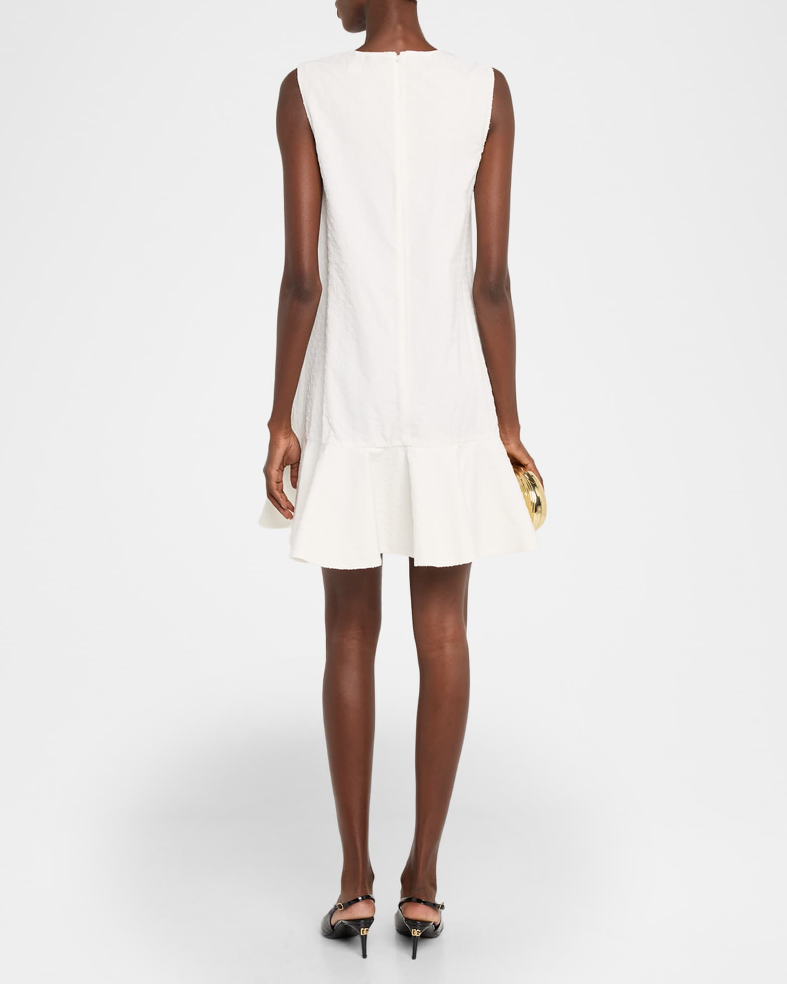 Oscar de La Renta Chain-Link Cotton Poplin Dress - Floral