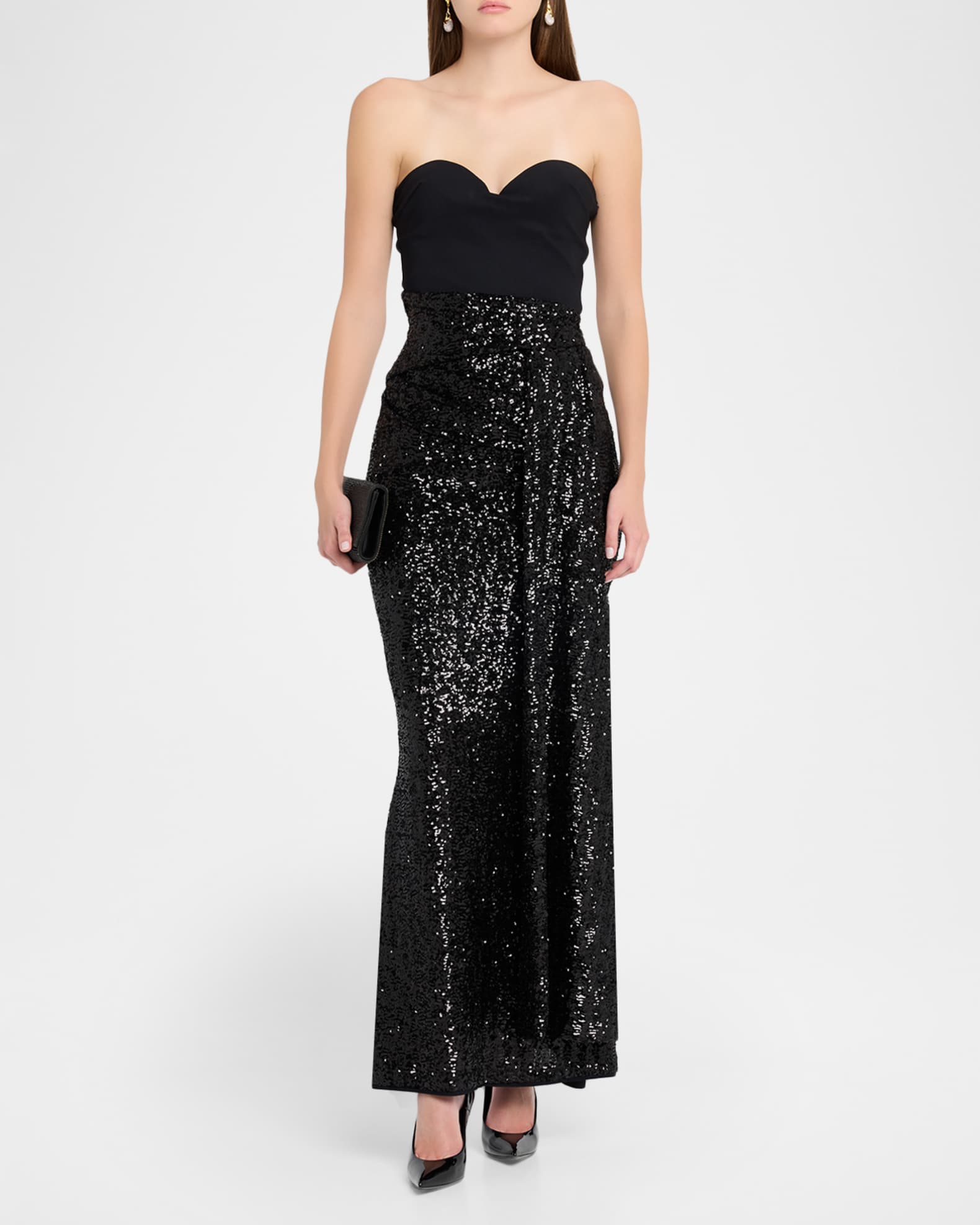 chiara boni sequin dress Chiara Boni La Petite Robe Desis Paillettes Long Gown