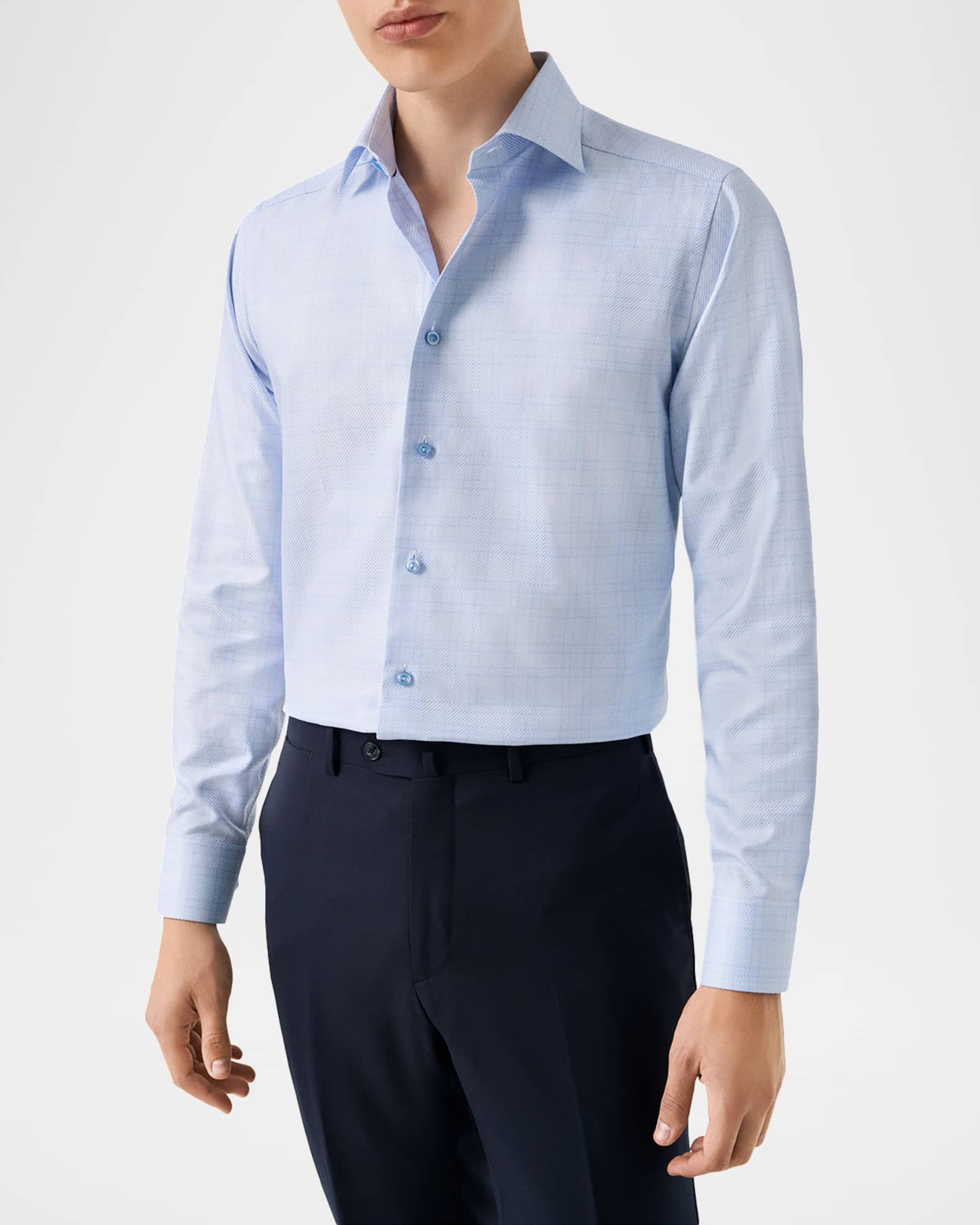 green emerald velvet dress Men's Single Pocket Logo Modern Fit Stretch Dress Shirt