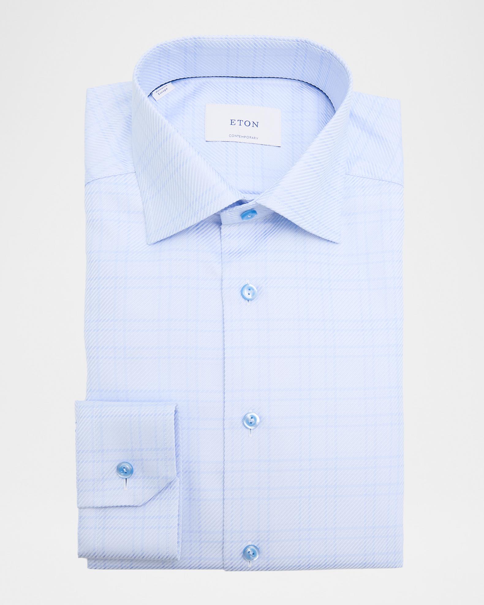 eton contemporary fit dress shirt Men's Contemporary-Fit Organic Cotton Check Dress Shirt