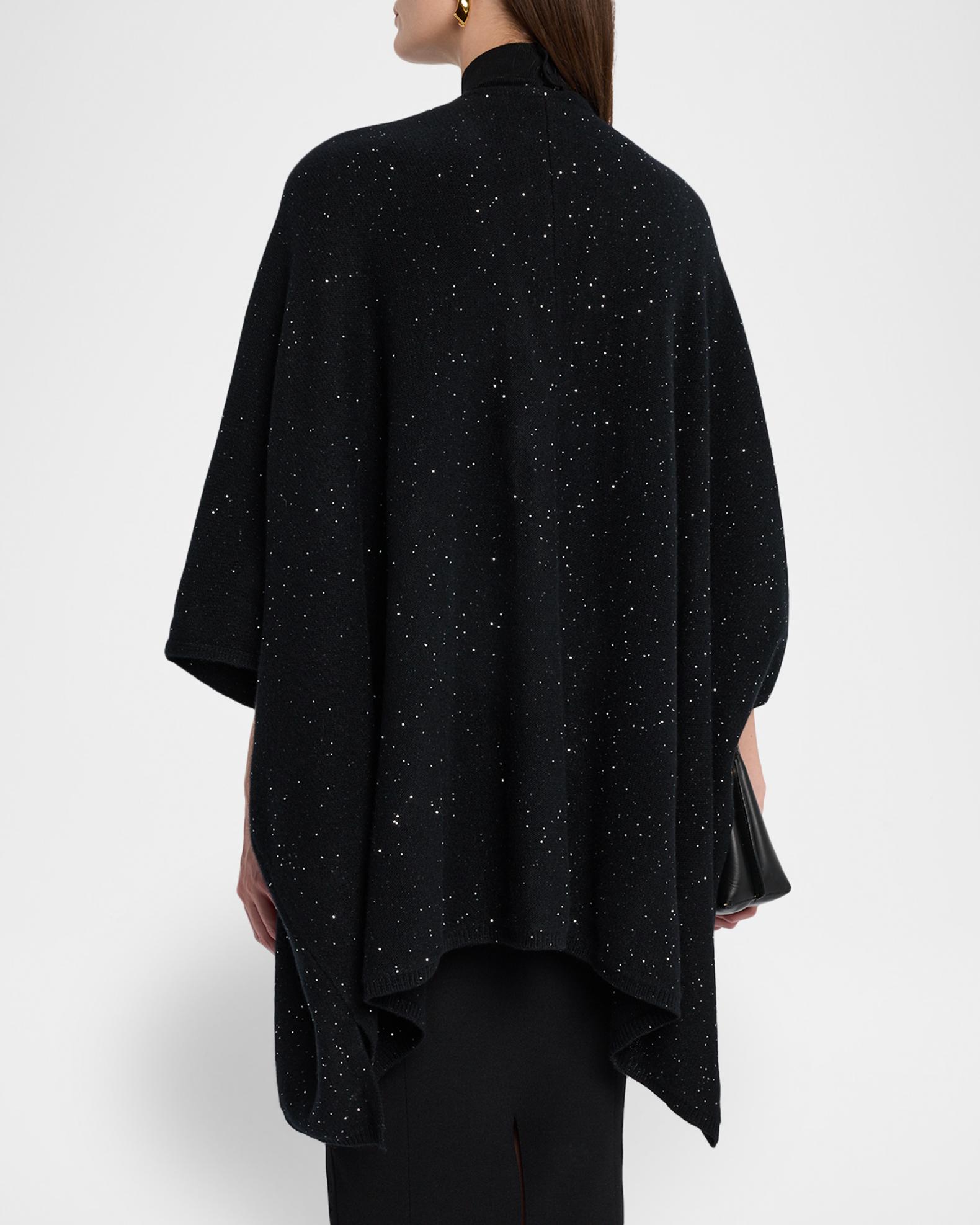 Cape Châle En Cachemire Eric Bompard - Noir - Franges - Occasion Parfait état - Taille Unique