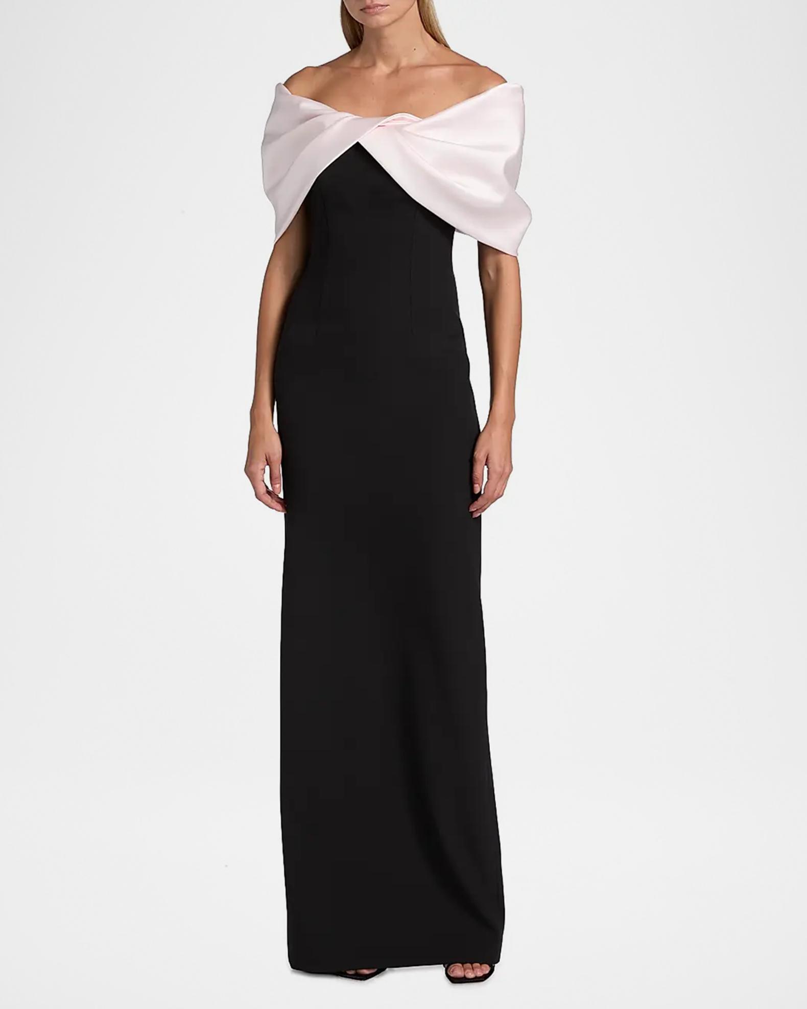 Pamella Roland Women's Mixed Media Off-The-Shoulder Gown