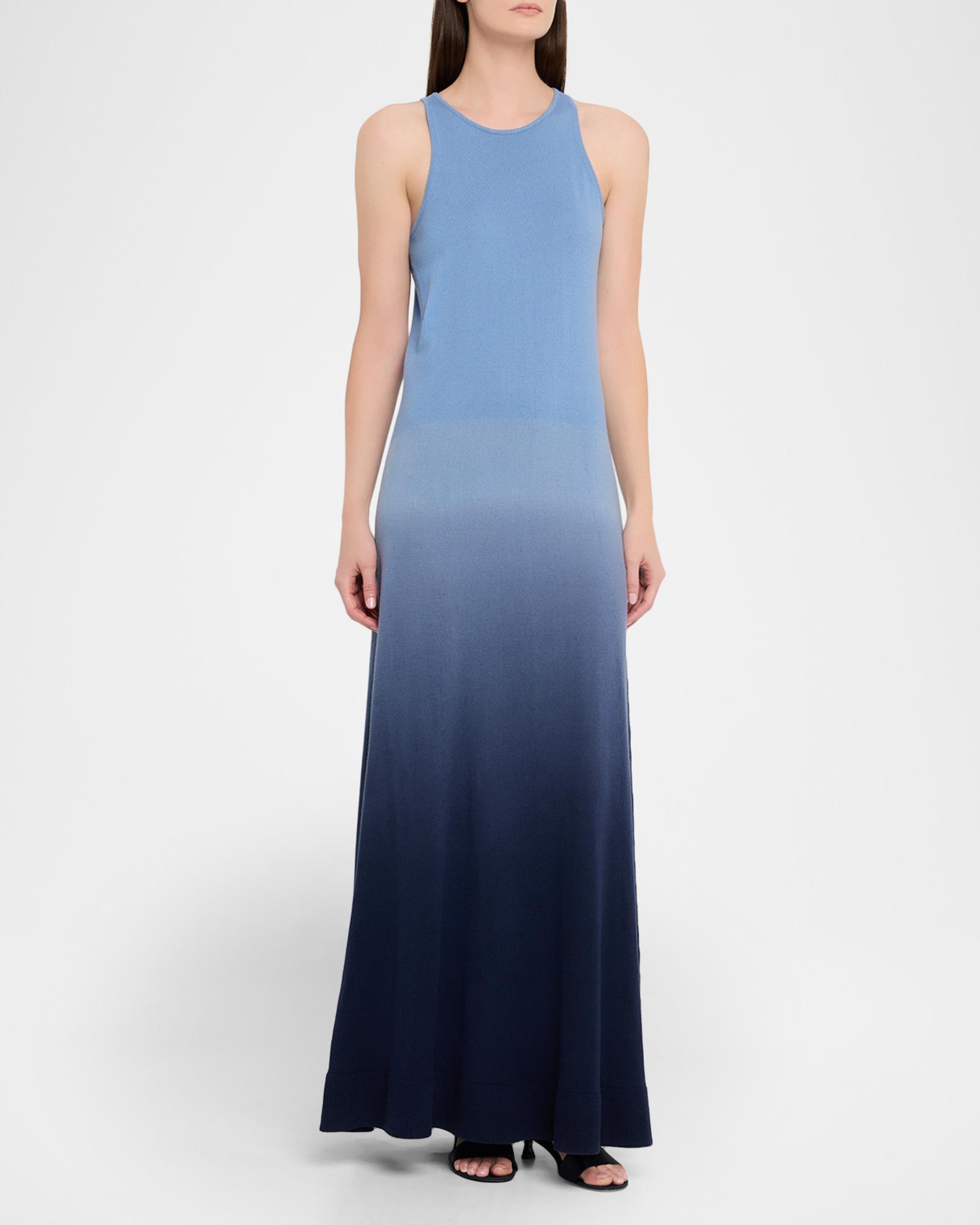 michael kors dresses blue Collection Ombre Cashmere Knit Maxi Dress, Lake Multi, Women's, XS Casual & Work Maxi Dresses Color:Charcoal Gray COS Women's Sculpted Dropped-Waist Tutus & Petticoats girls Cocktail dress length dress